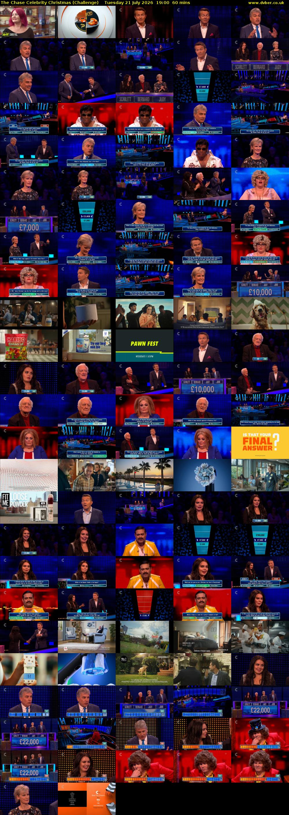 The Chase Celebrity Christmas (Challenge) Tuesday 21 July 2026 19:00 - 20:00