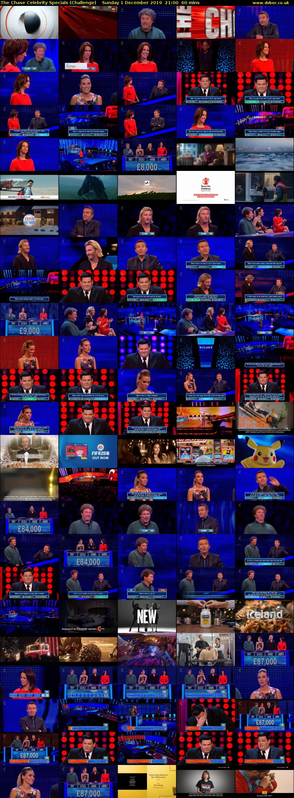 The Chase Celebrity Specials (Challenge) Sunday 1 December 2019 21:00 - 22:00