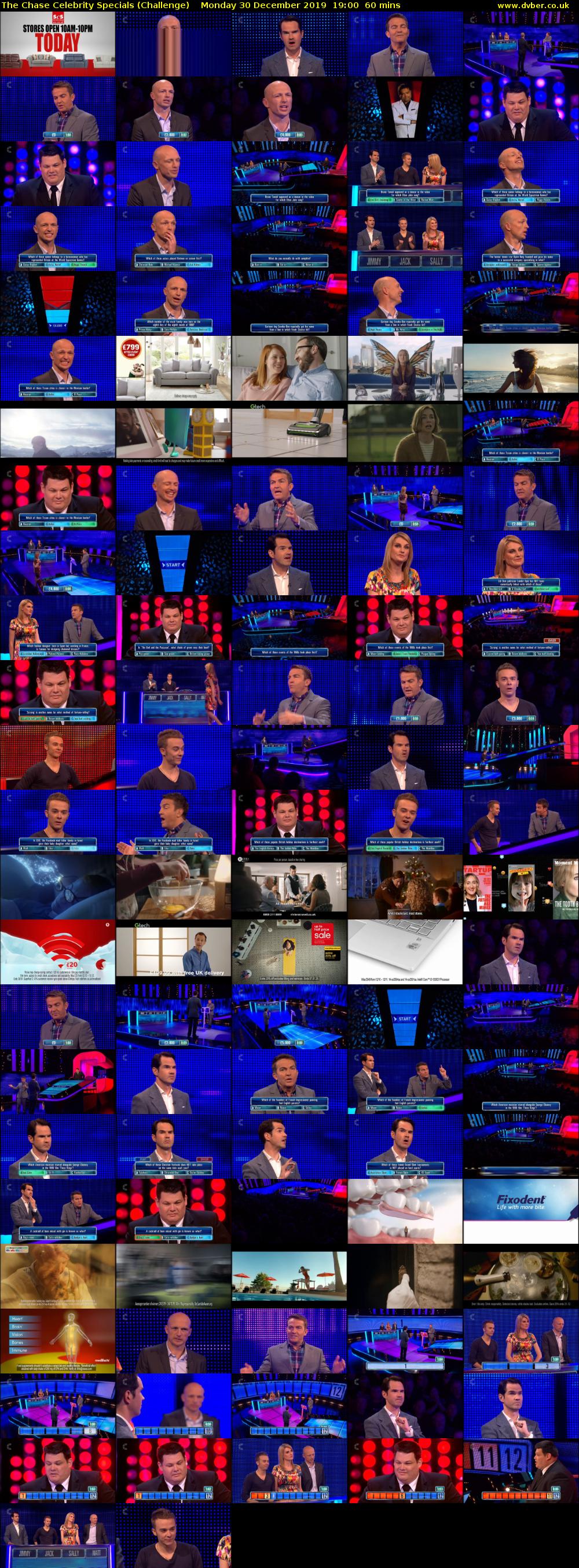 The Chase Celebrity Specials (Challenge) Monday 30 December 2019 19:00 - 20:00