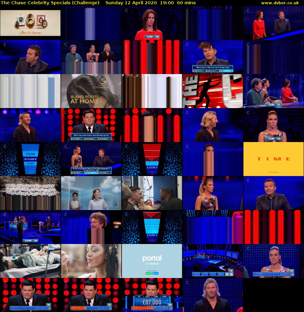 The Chase Celebrity Specials (Challenge) Sunday 12 April 2020 19:00 - 20:00