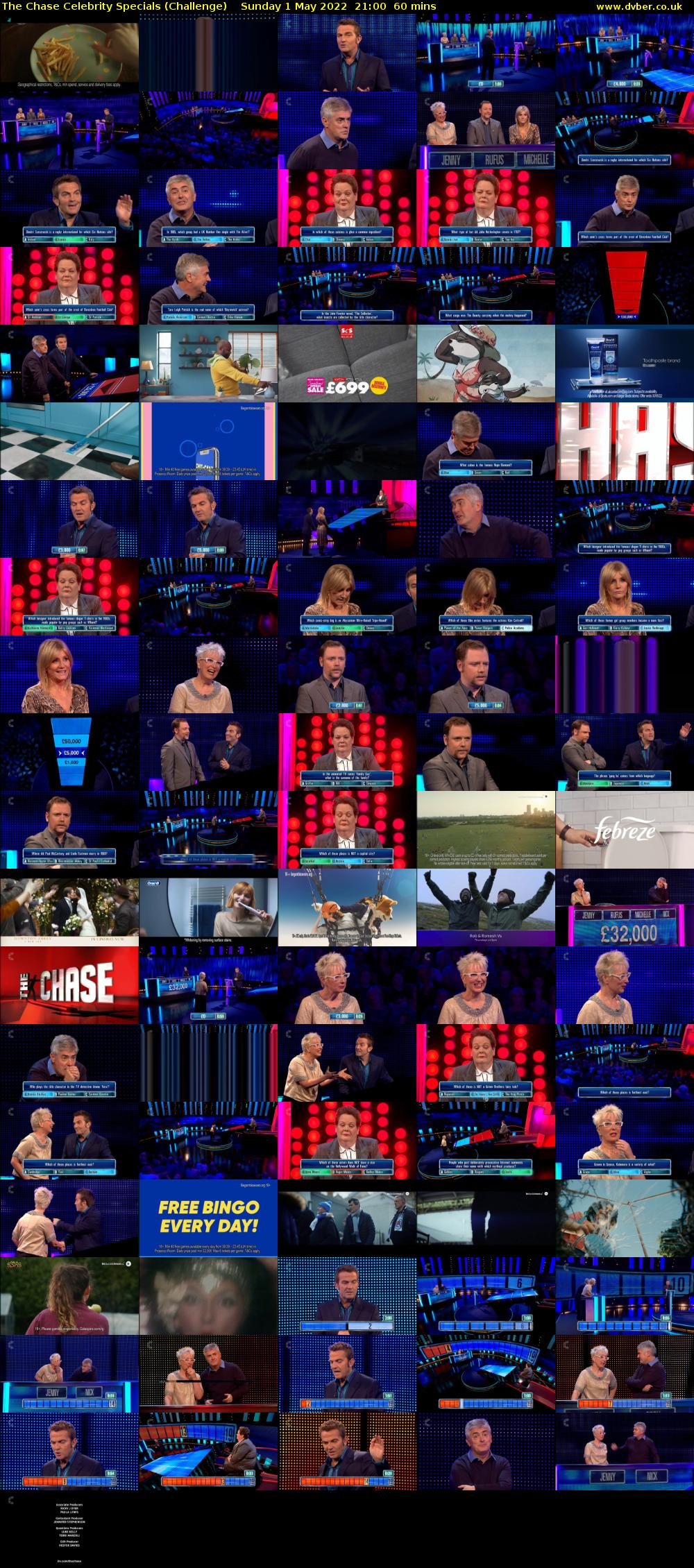 The Chase Celebrity Specials (Challenge) Sunday 1 May 2022 21:00 - 22:00