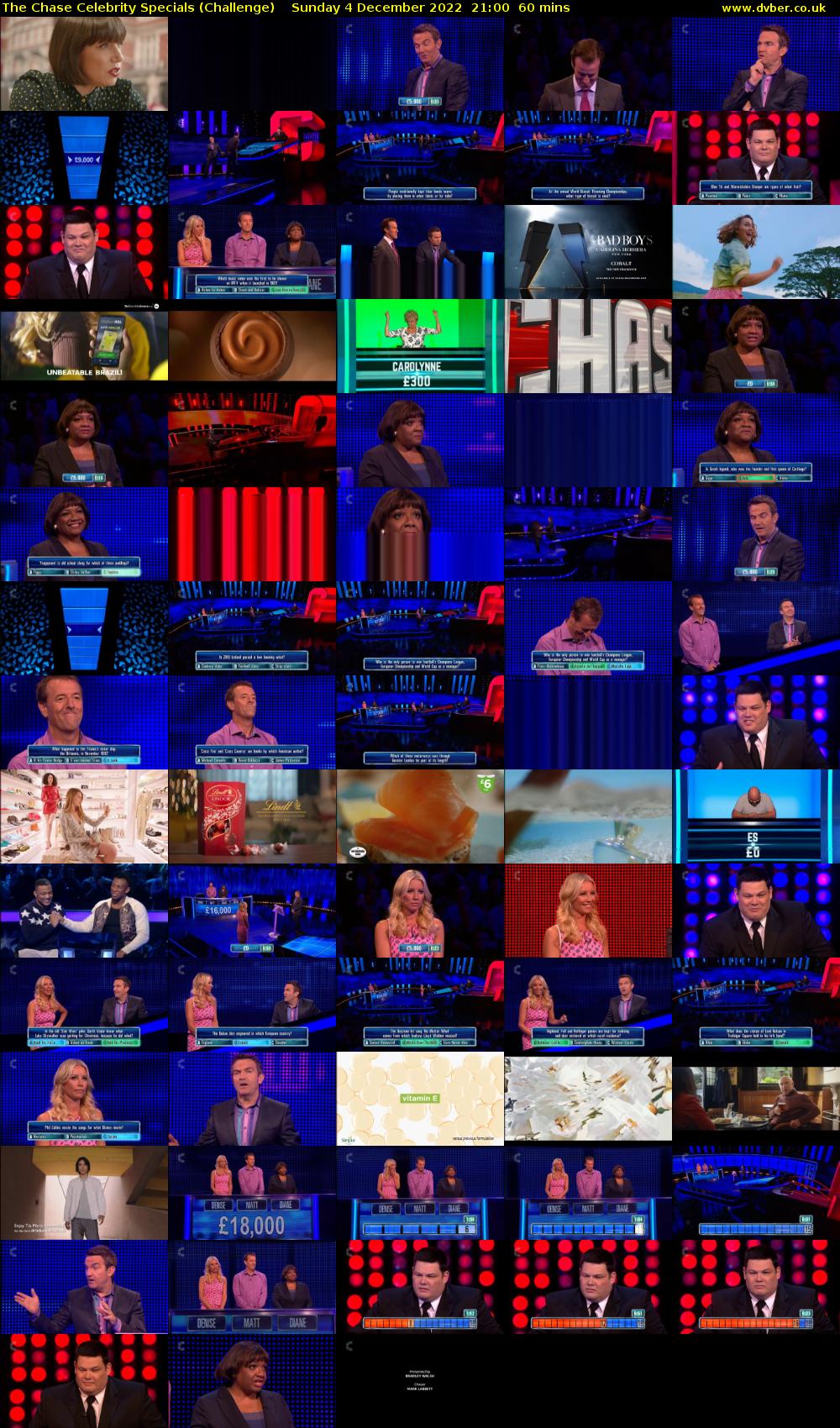 The Chase Celebrity Specials (Challenge) Sunday 4 December 2022 21:00 - 22:00