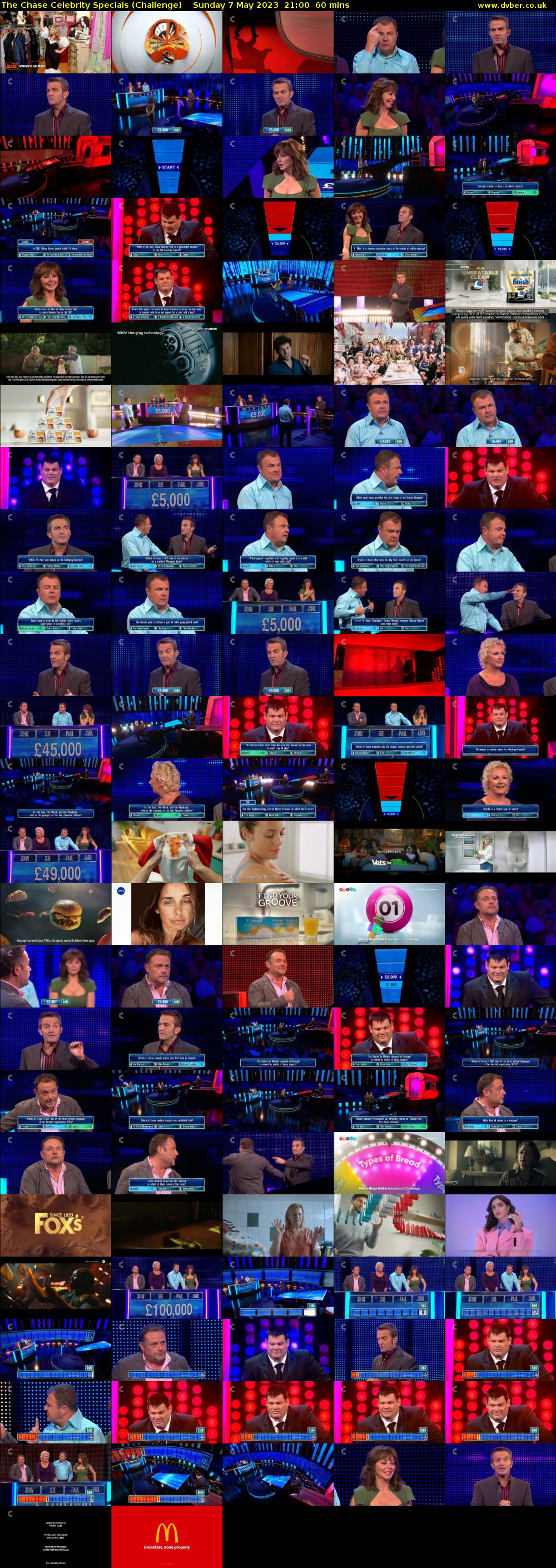 The Chase Celebrity Specials (Challenge) Sunday 7 May 2023 21:00 - 22:00