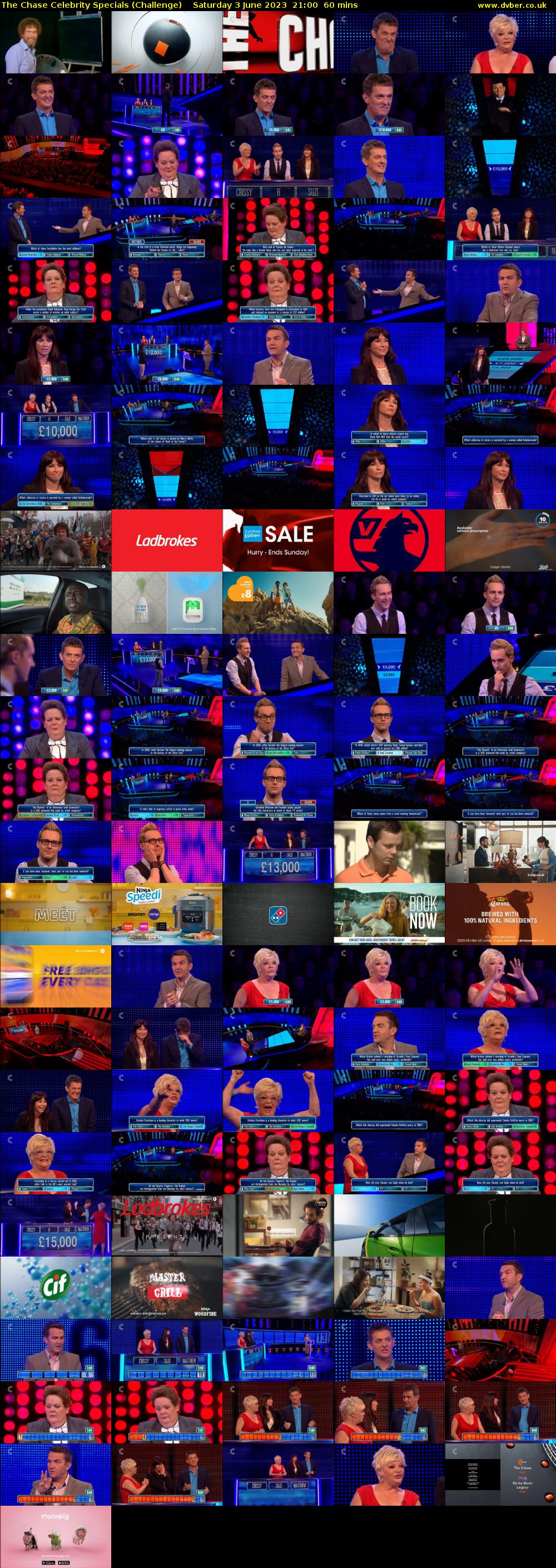 The Chase Celebrity Specials (Challenge) Saturday 3 June 2023 21:00 - 22:00