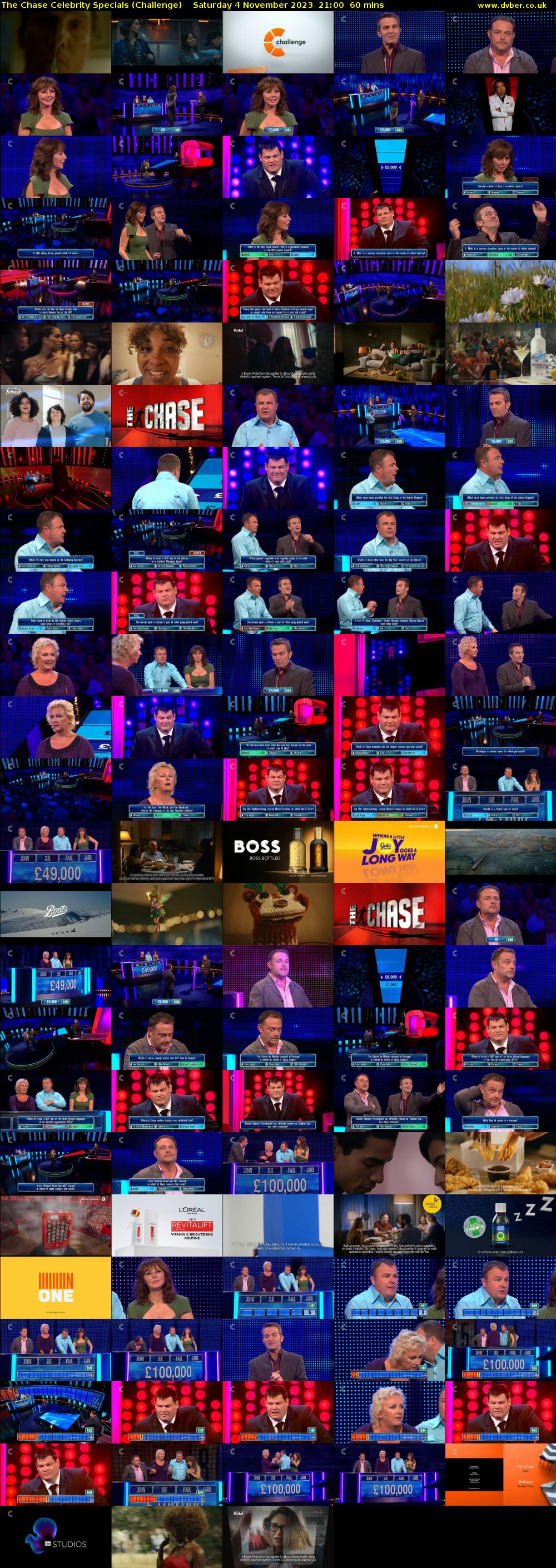 The Chase Celebrity Specials (Challenge) Saturday 4 November 2023 21:00 - 22:00