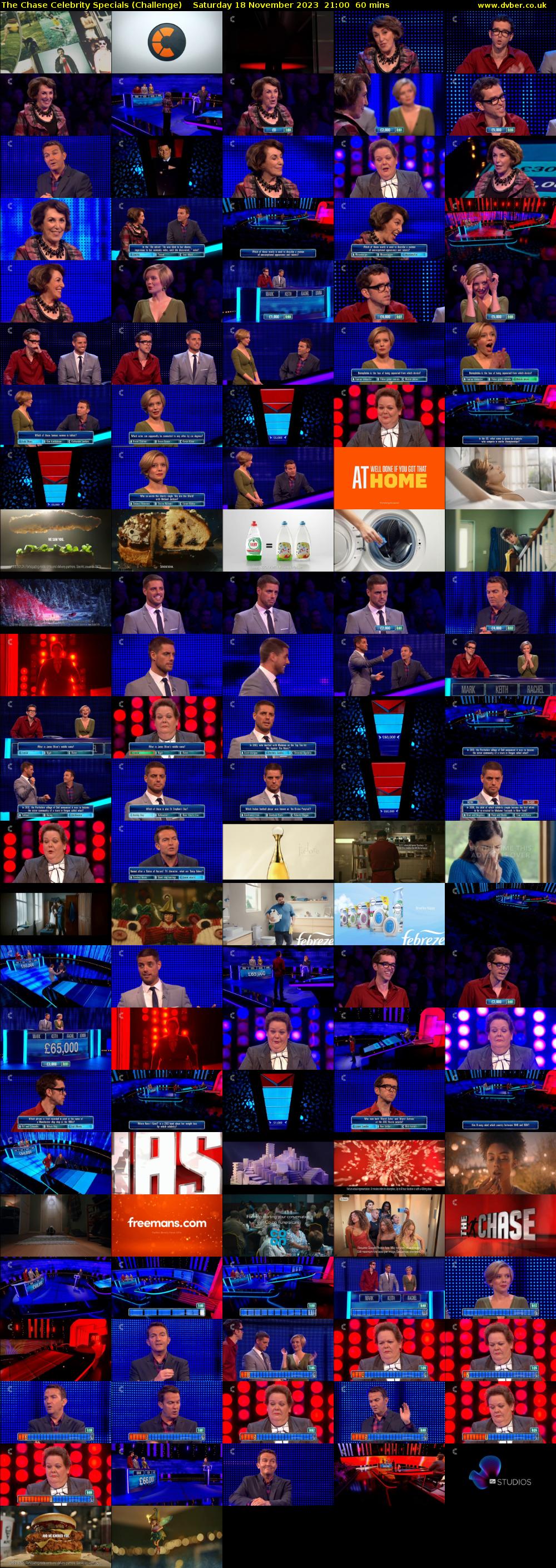 The Chase Celebrity Specials (Challenge) Saturday 18 November 2023 21:00 - 22:00