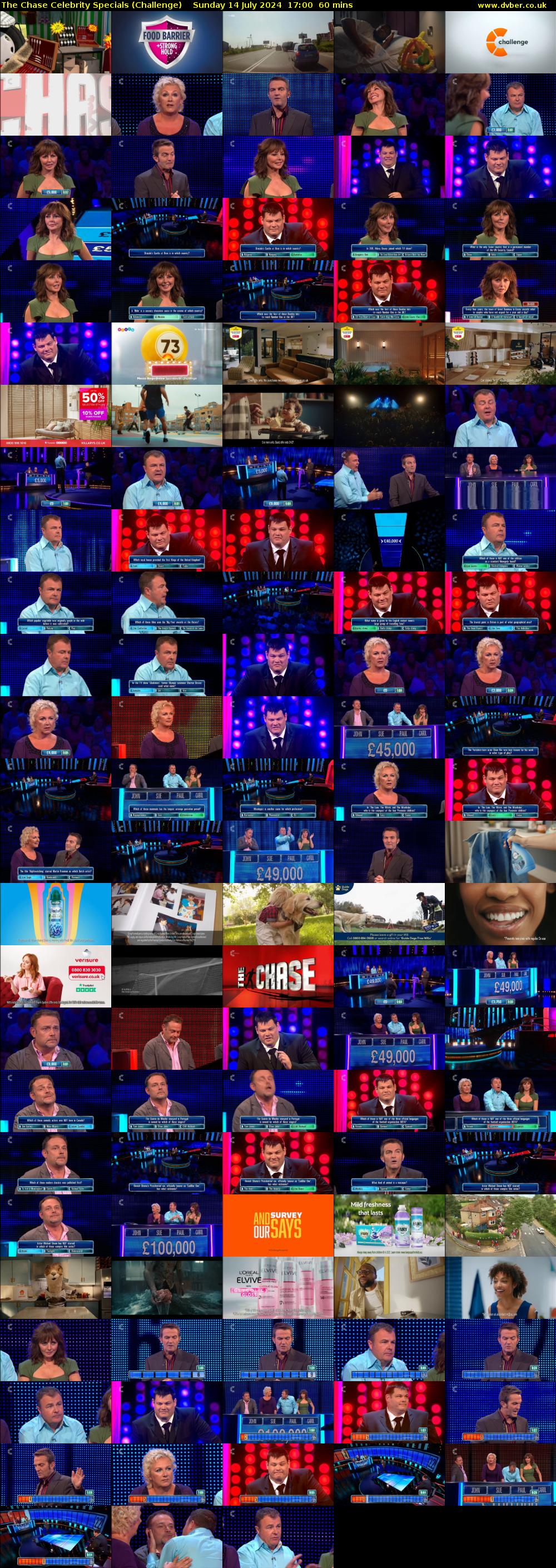 The Chase Celebrity Specials (Challenge) Sunday 14 July 2024 17:00 - 18:00