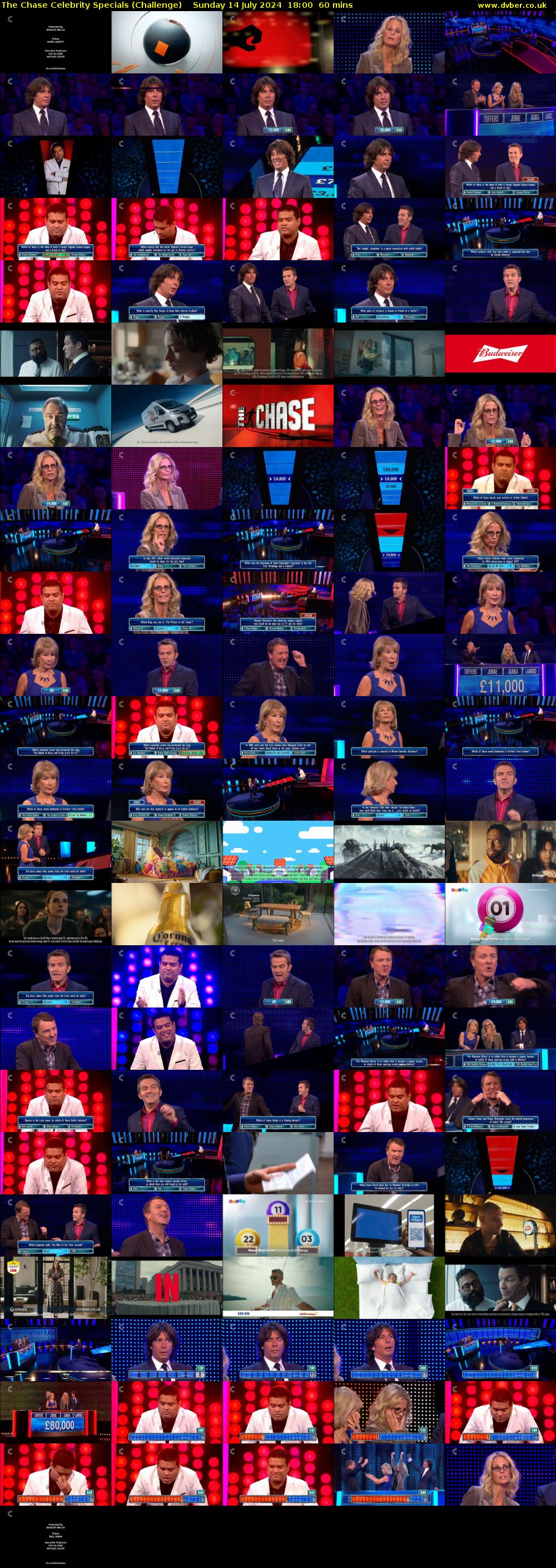 The Chase Celebrity Specials (Challenge) Sunday 14 July 2024 18:00 - 19:00