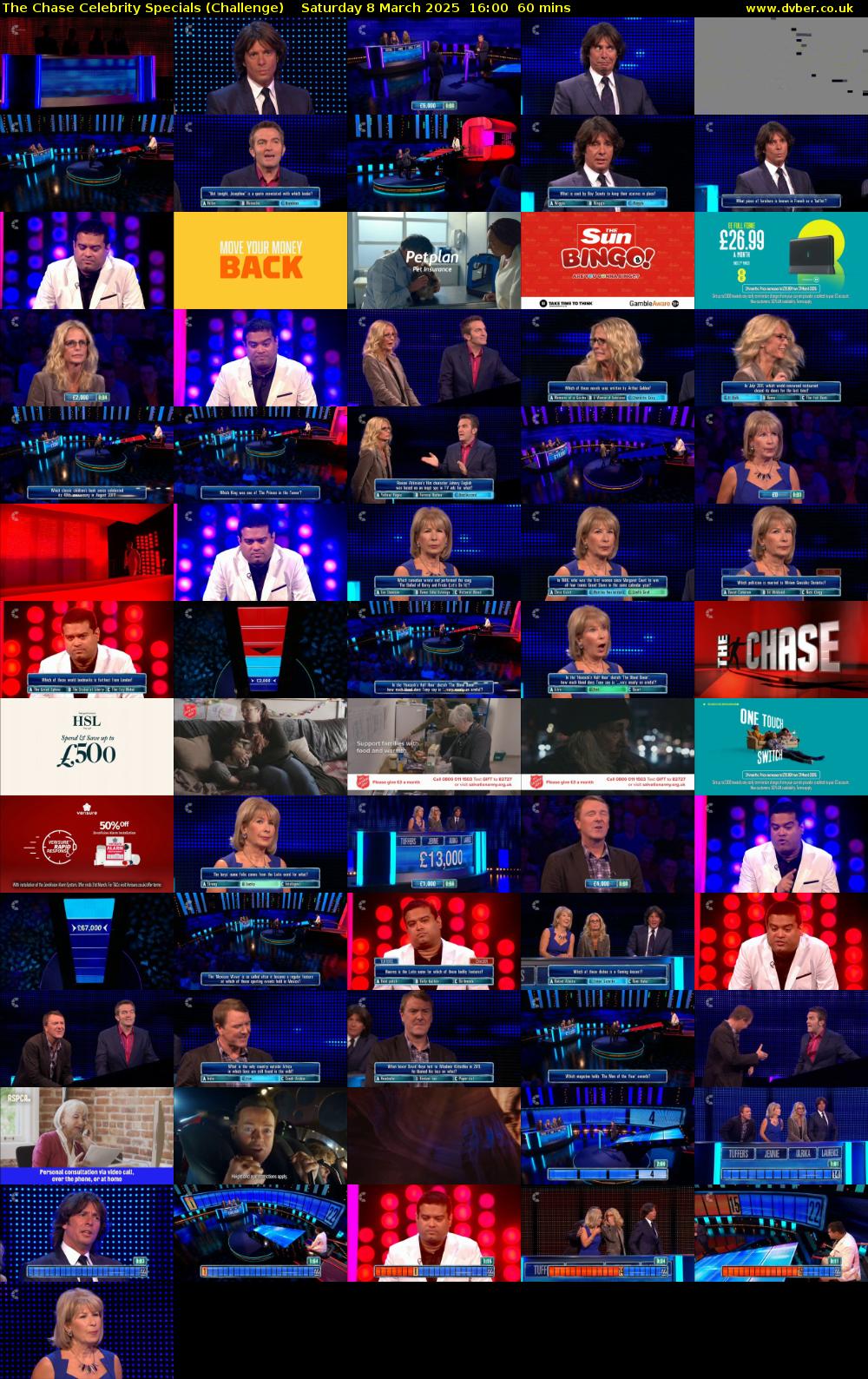 The Chase Celebrity Specials (Challenge) Saturday 8 March 2025 16:00 - 17:00