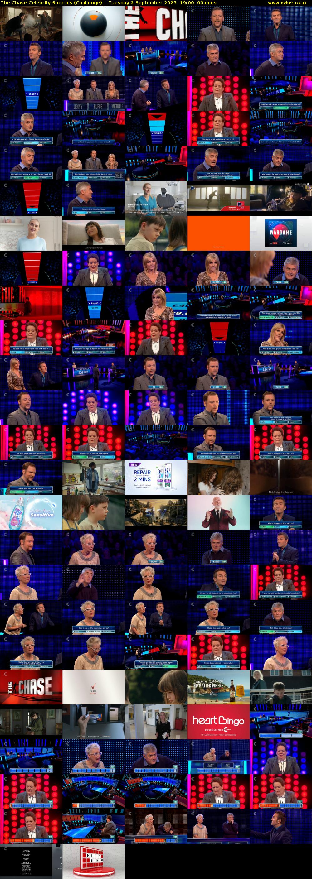 The Chase Celebrity Specials (Challenge) Tuesday 2 September 2025 19:00 - 20:00