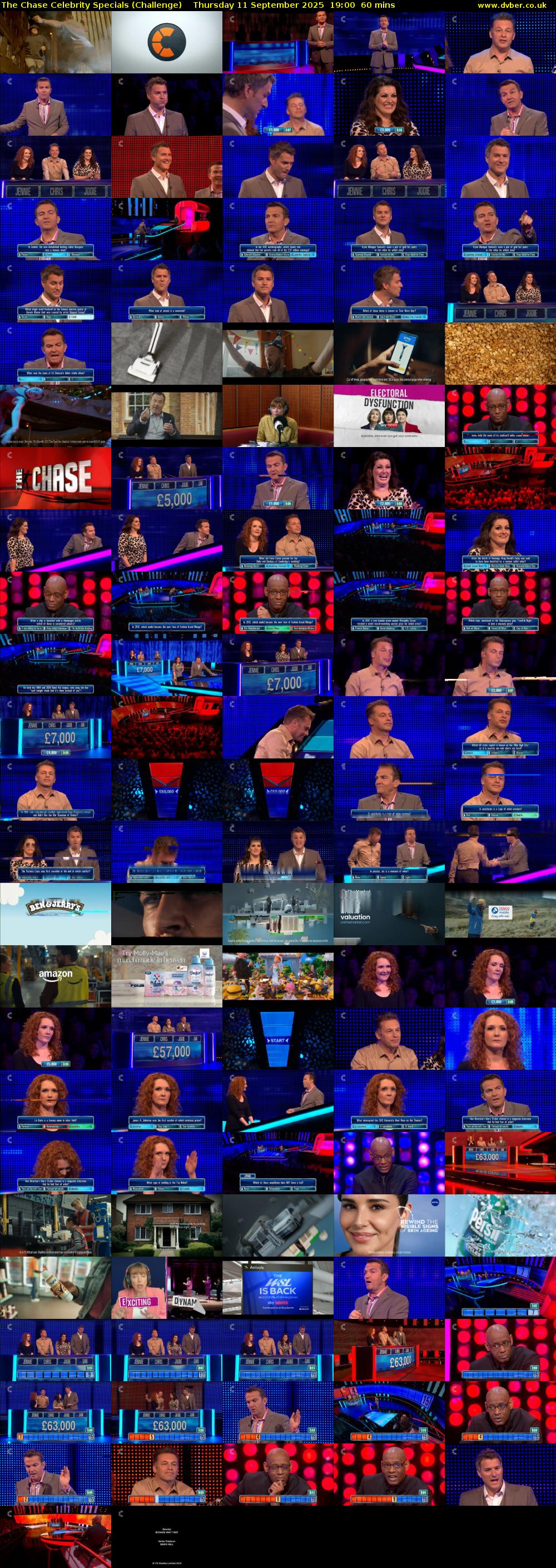 The Chase Celebrity Specials (Challenge) Thursday 11 September 2025 19:00 - 20:00