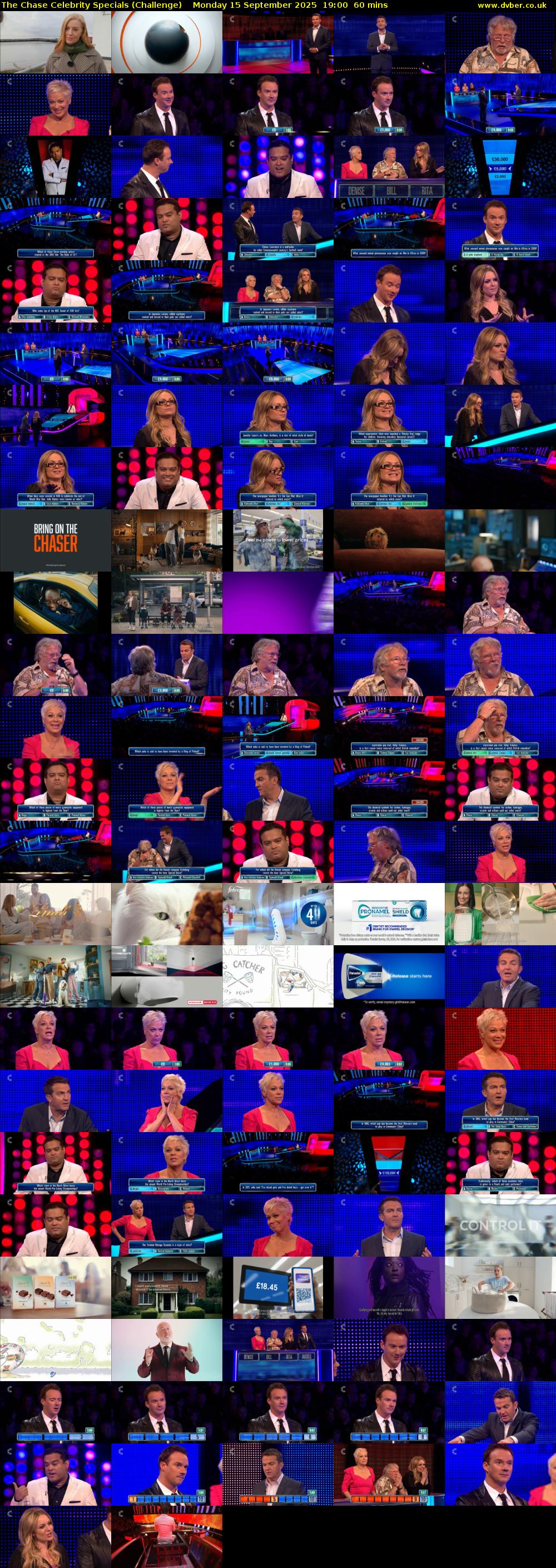 The Chase Celebrity Specials (Challenge) Monday 15 September 2025 19:00 - 20:00