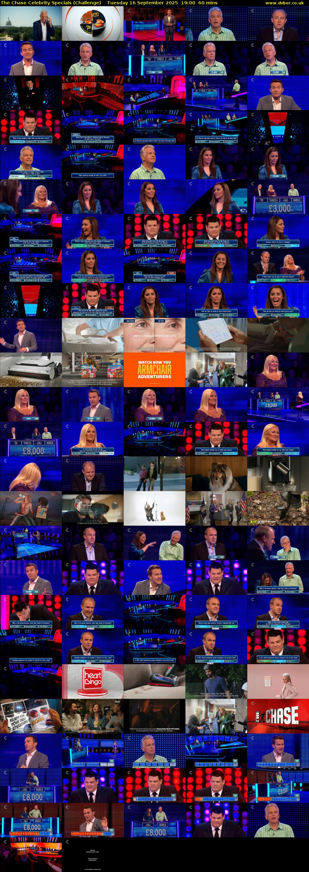 The Chase Celebrity Specials (Challenge) Tuesday 16 September 2025 19:00 - 20:00