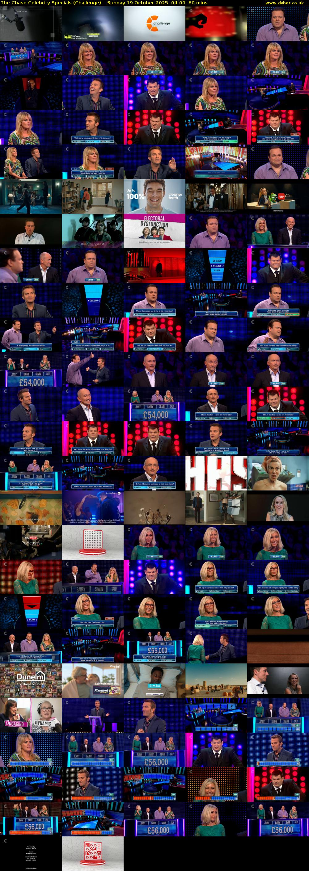 The Chase Celebrity Specials (Challenge) Sunday 19 October 2025 04:00 - 05:00