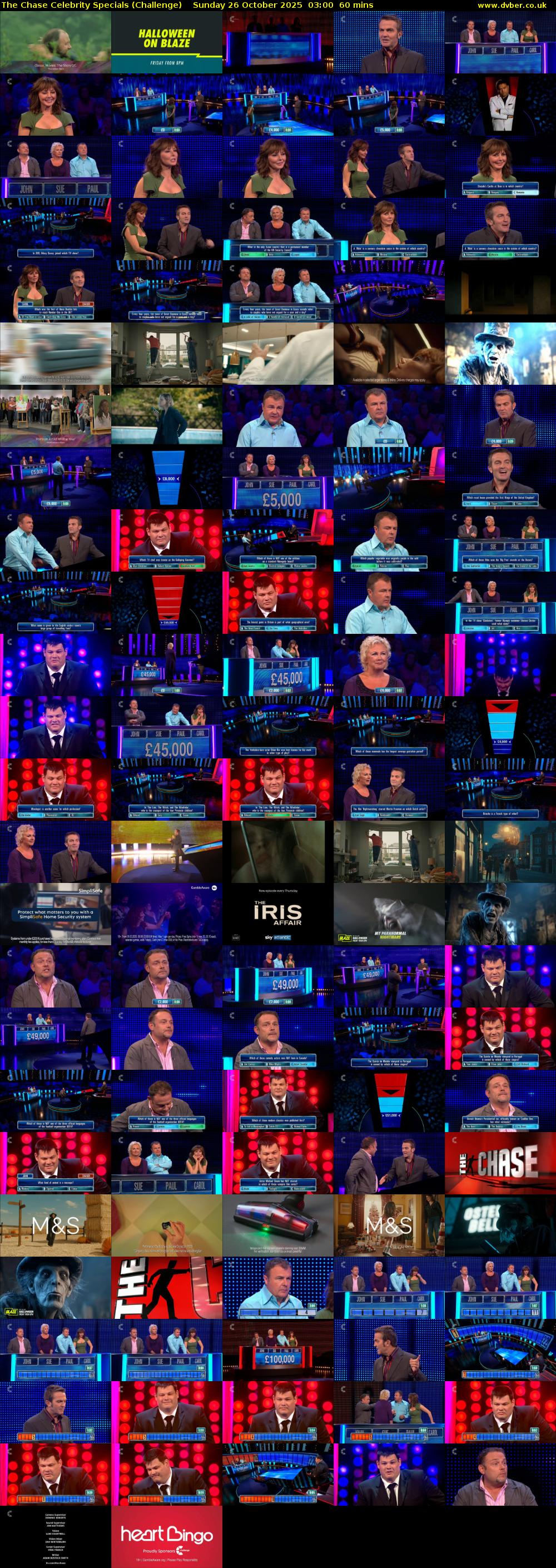 The Chase Celebrity Specials (Challenge) Sunday 26 October 2025 03:00 - 04:00