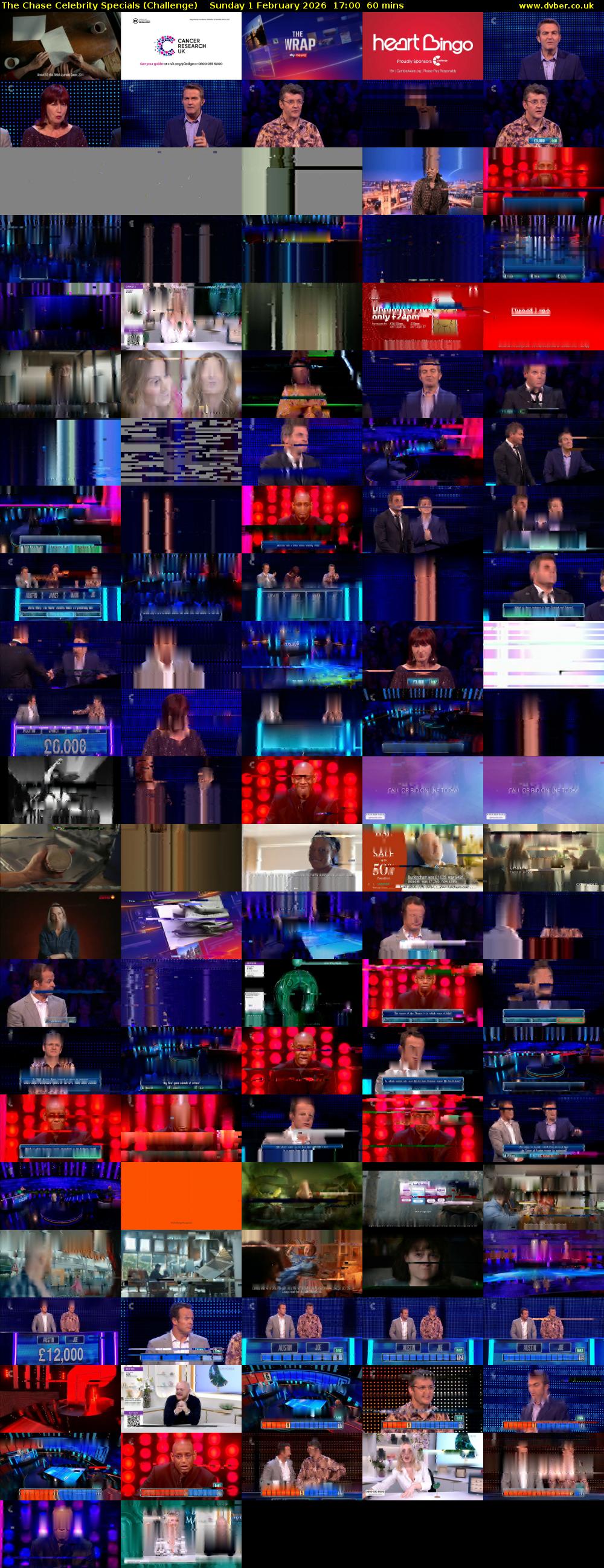 The Chase Celebrity Specials (Challenge) Sunday 1 February 2026 17:00 - 18:00