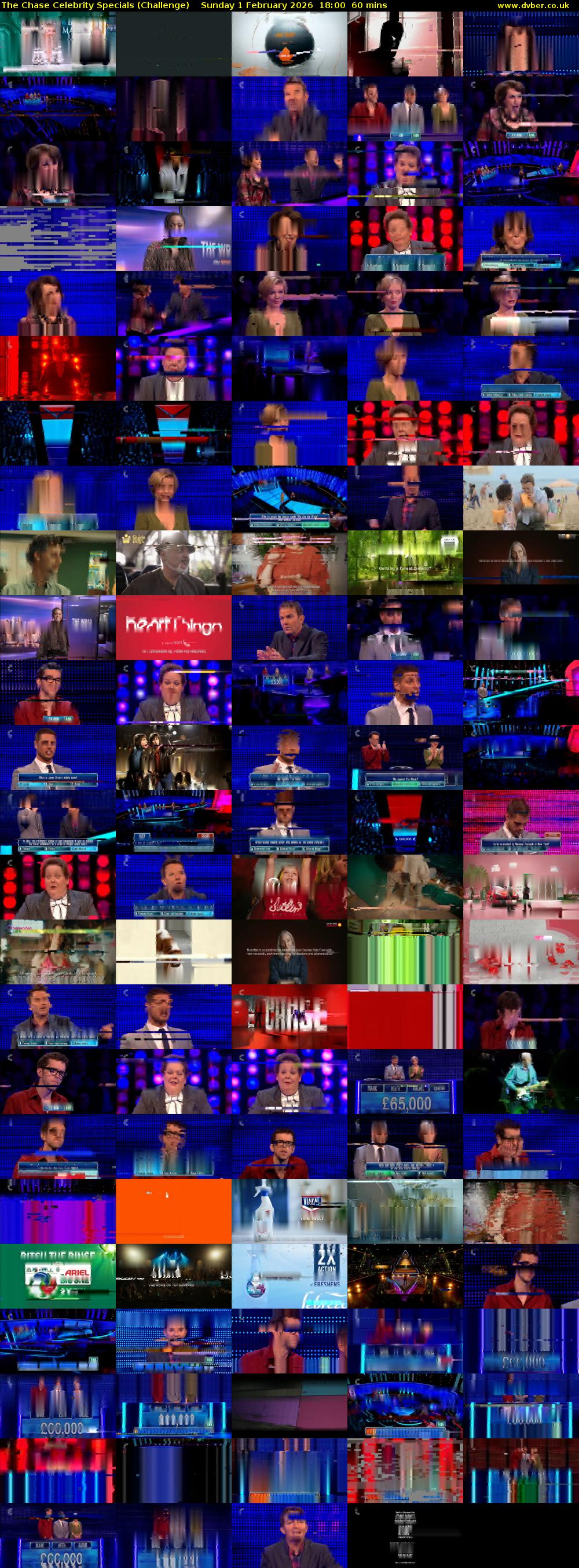 The Chase Celebrity Specials (Challenge) Sunday 1 February 2026 18:00 - 19:00