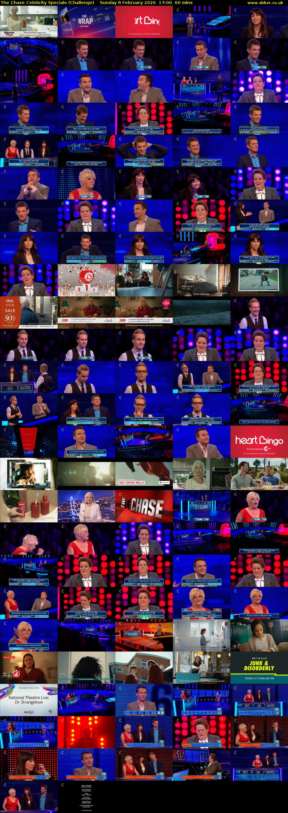 The Chase Celebrity Specials (Challenge) Sunday 8 February 2026 17:00 - 18:00