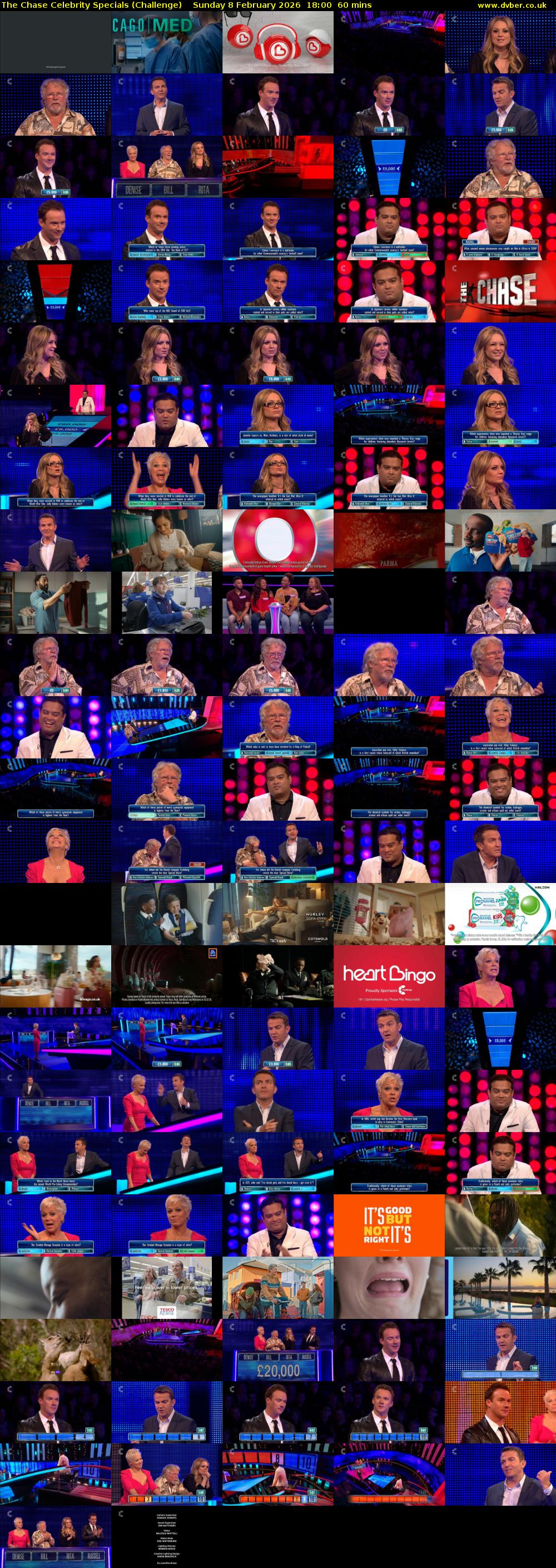 The Chase Celebrity Specials (Challenge) Sunday 8 February 2026 18:00 - 19:00