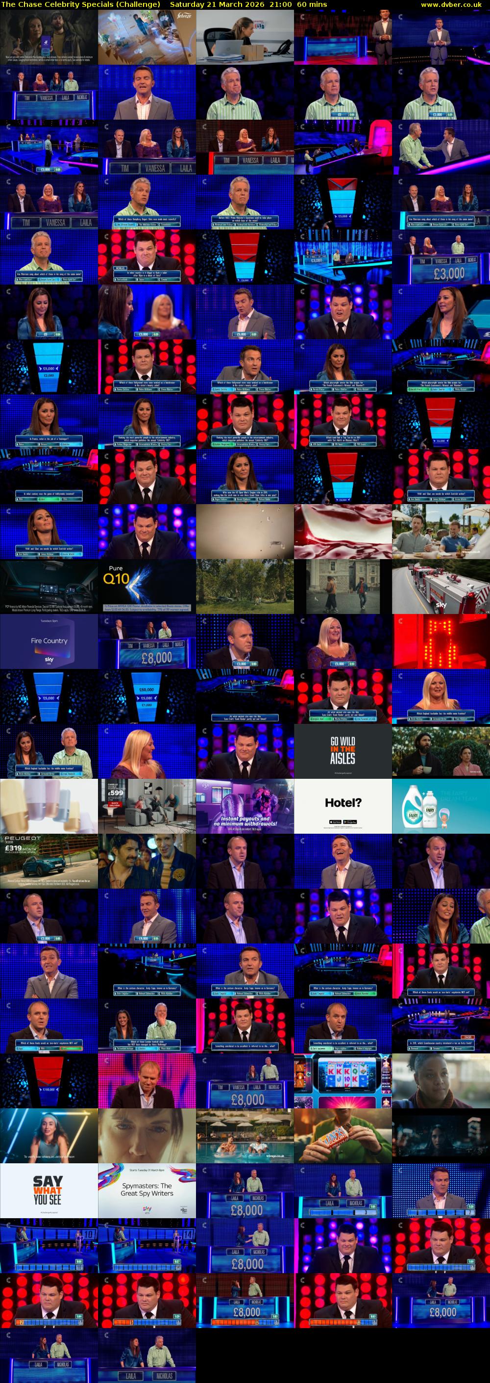 The Chase Celebrity Specials (Challenge) Saturday 21 March 2026 21:00 - 22:00