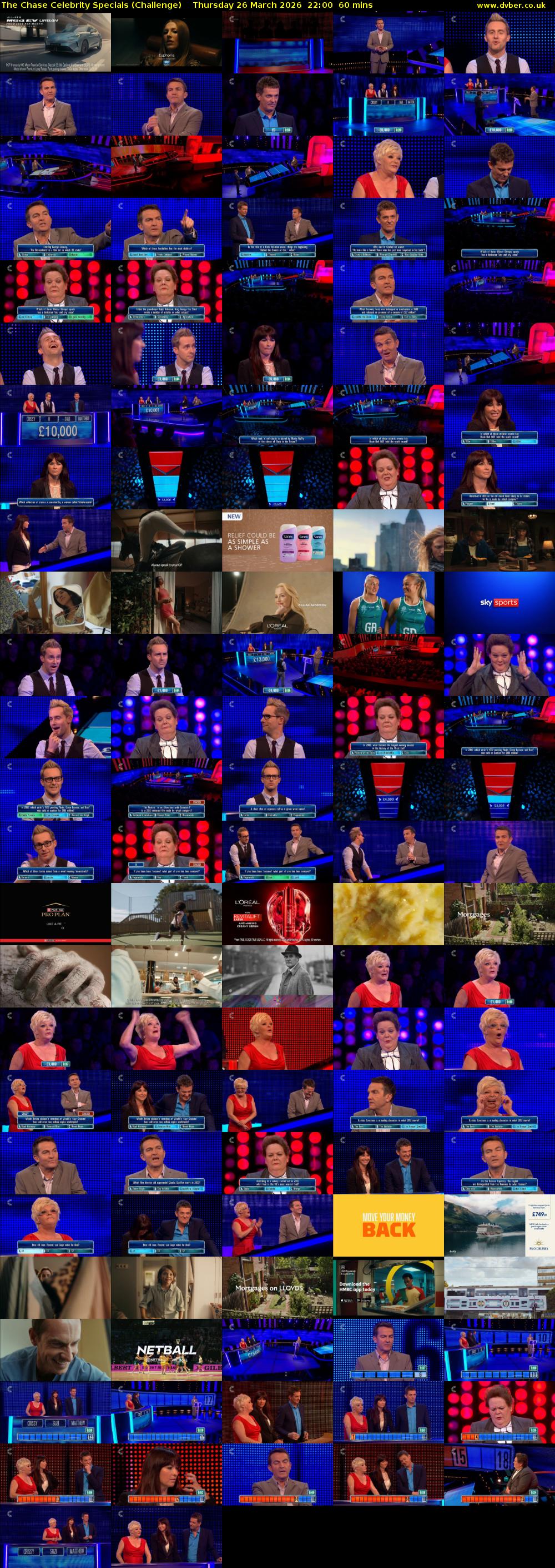 The Chase Celebrity Specials (Challenge) Thursday 26 March 2026 22:00 - 23:00
