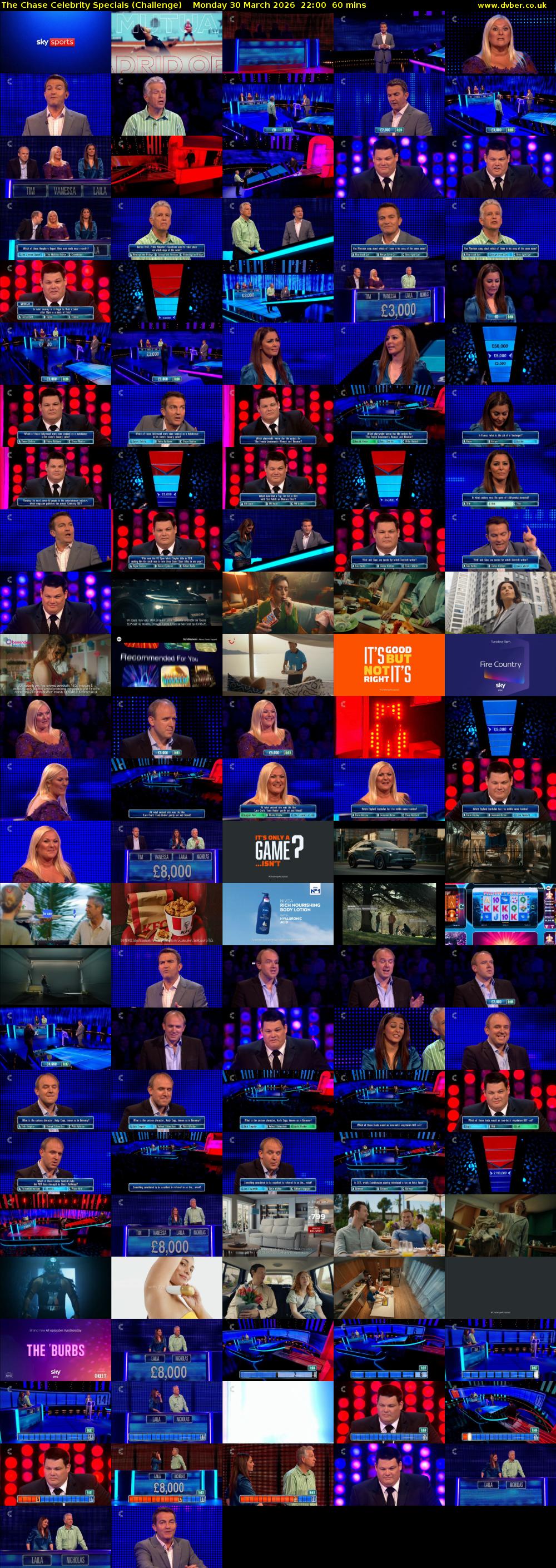 The Chase Celebrity Specials (Challenge) Monday 30 March 2026 22:00 - 23:00