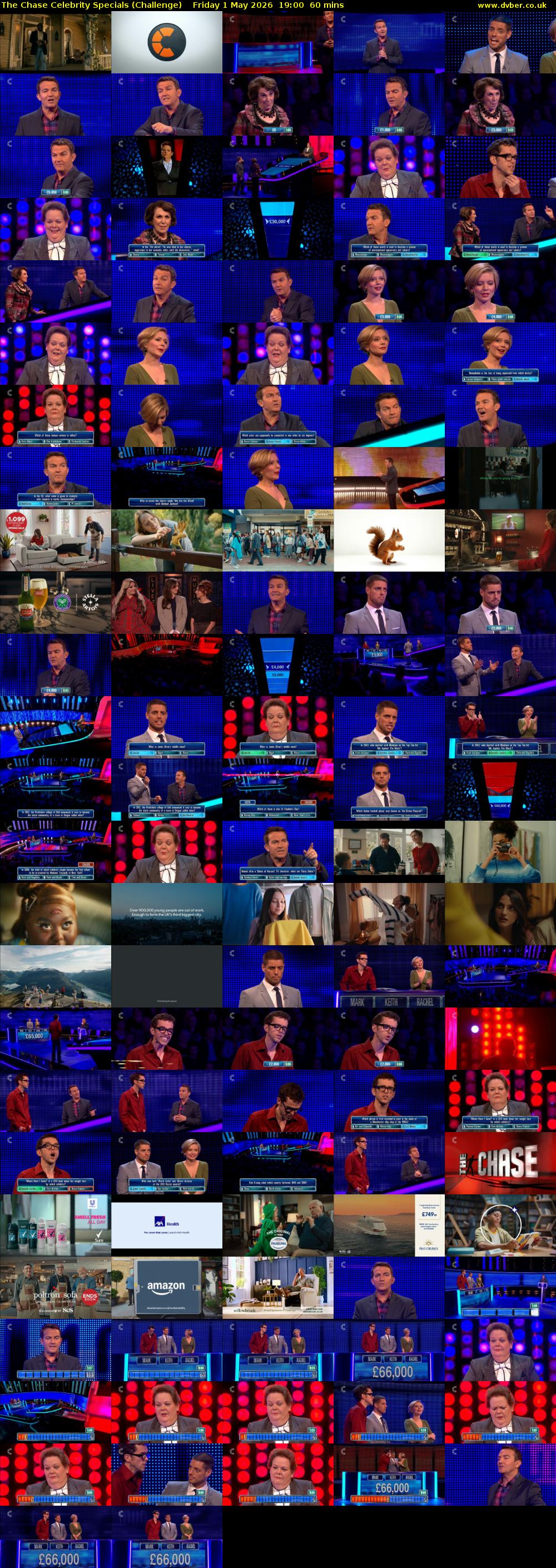 The Chase Celebrity Specials (Challenge) Friday 1 May 2026 19:00 - 20:00