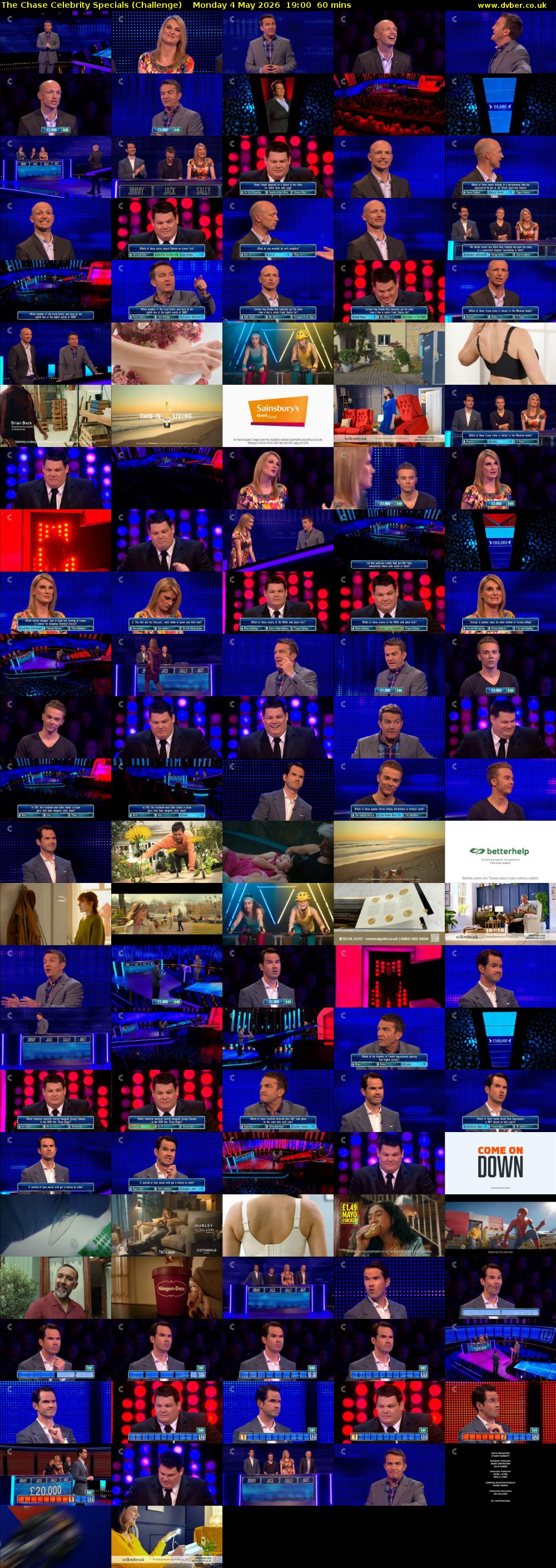 The Chase Celebrity Specials (Challenge) Monday 4 May 2026 19:00 - 20:00