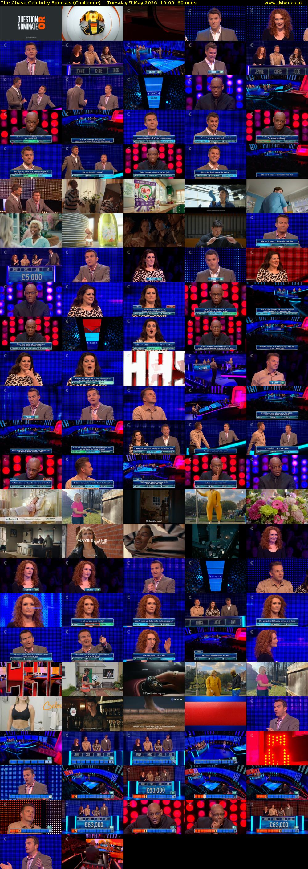The Chase Celebrity Specials (Challenge) Tuesday 5 May 2026 19:00 - 20:00