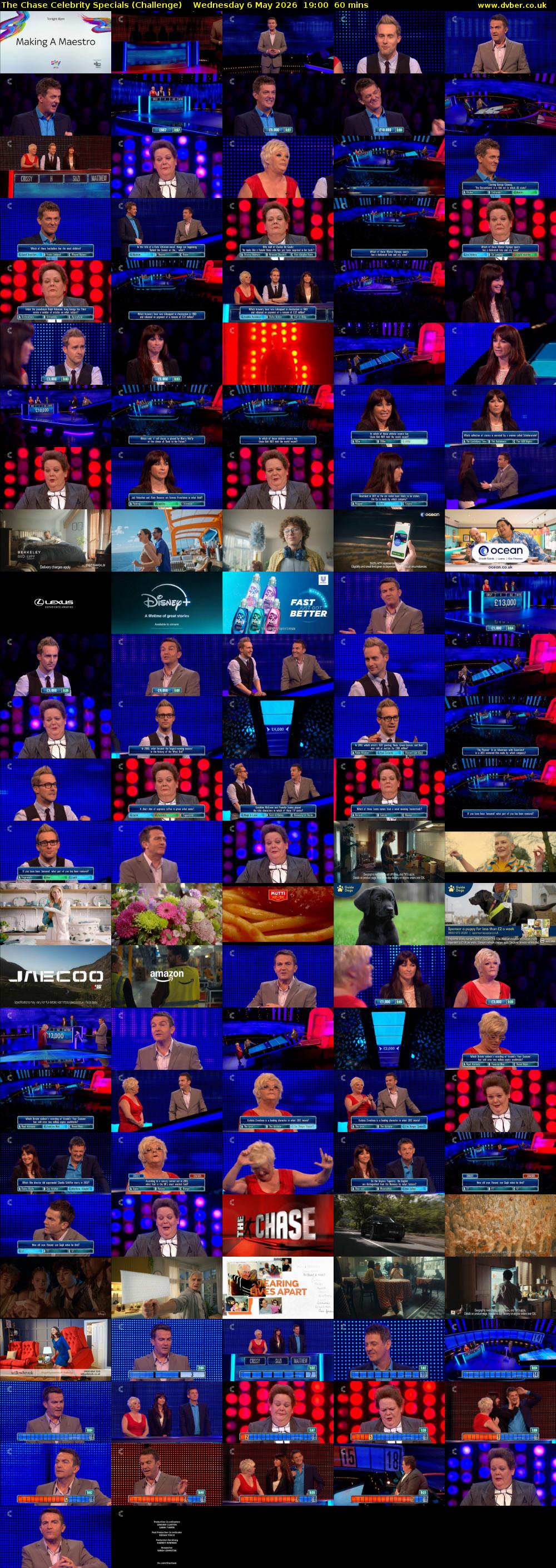 The Chase Celebrity Specials (Challenge) Wednesday 6 May 2026 19:00 - 20:00