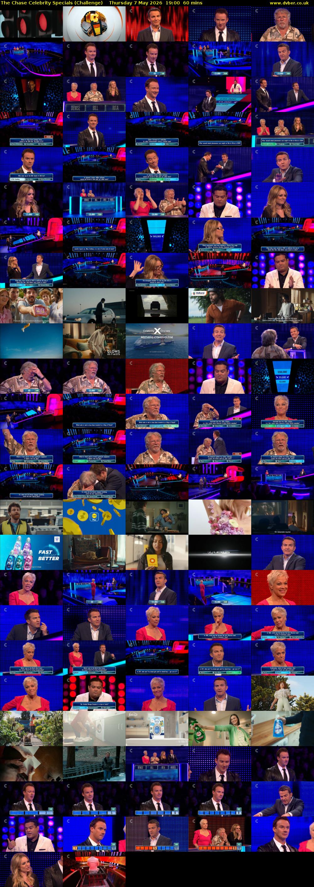 The Chase Celebrity Specials (Challenge) Thursday 7 May 2026 19:00 - 20:00