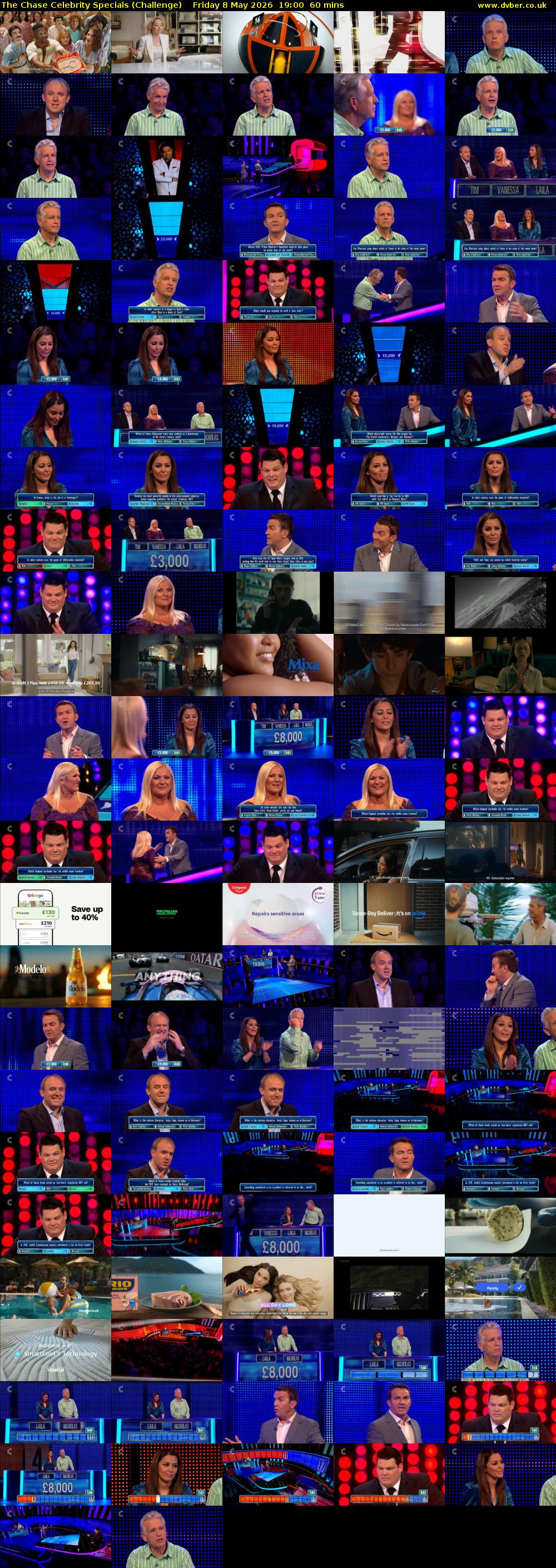 The Chase Celebrity Specials (Challenge) Friday 8 May 2026 19:00 - 20:00