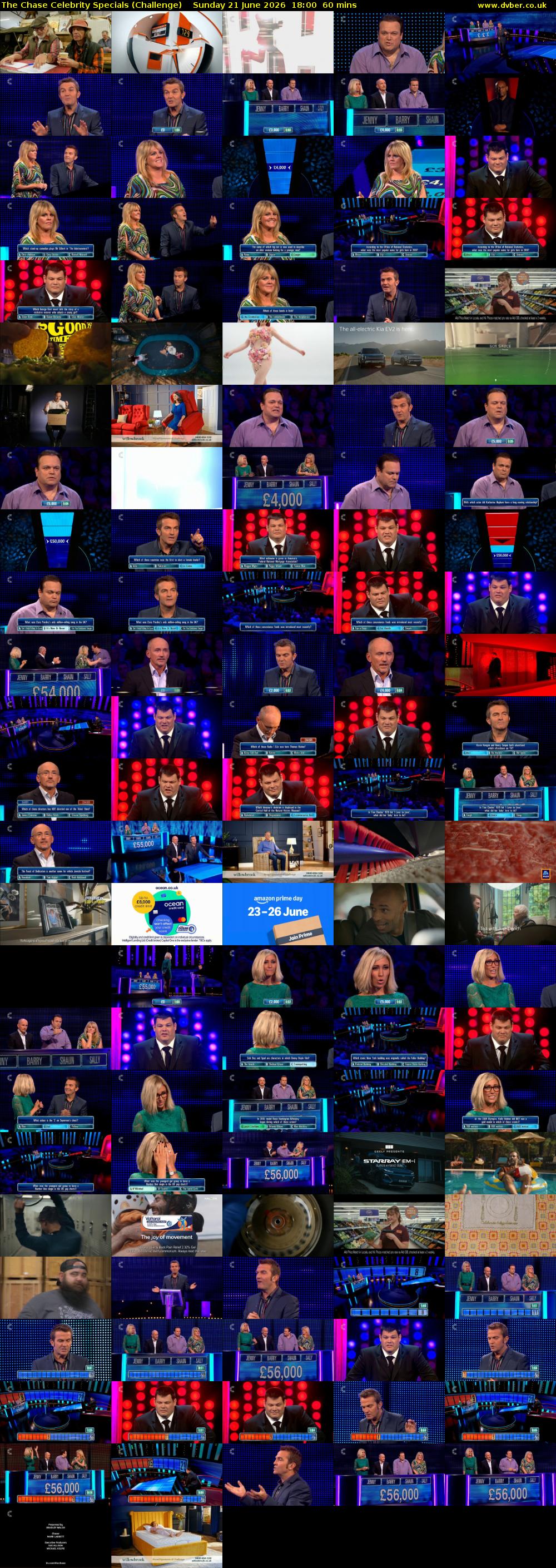 The Chase Celebrity Specials (Challenge) Sunday 21 June 2026 18:00 - 19:00