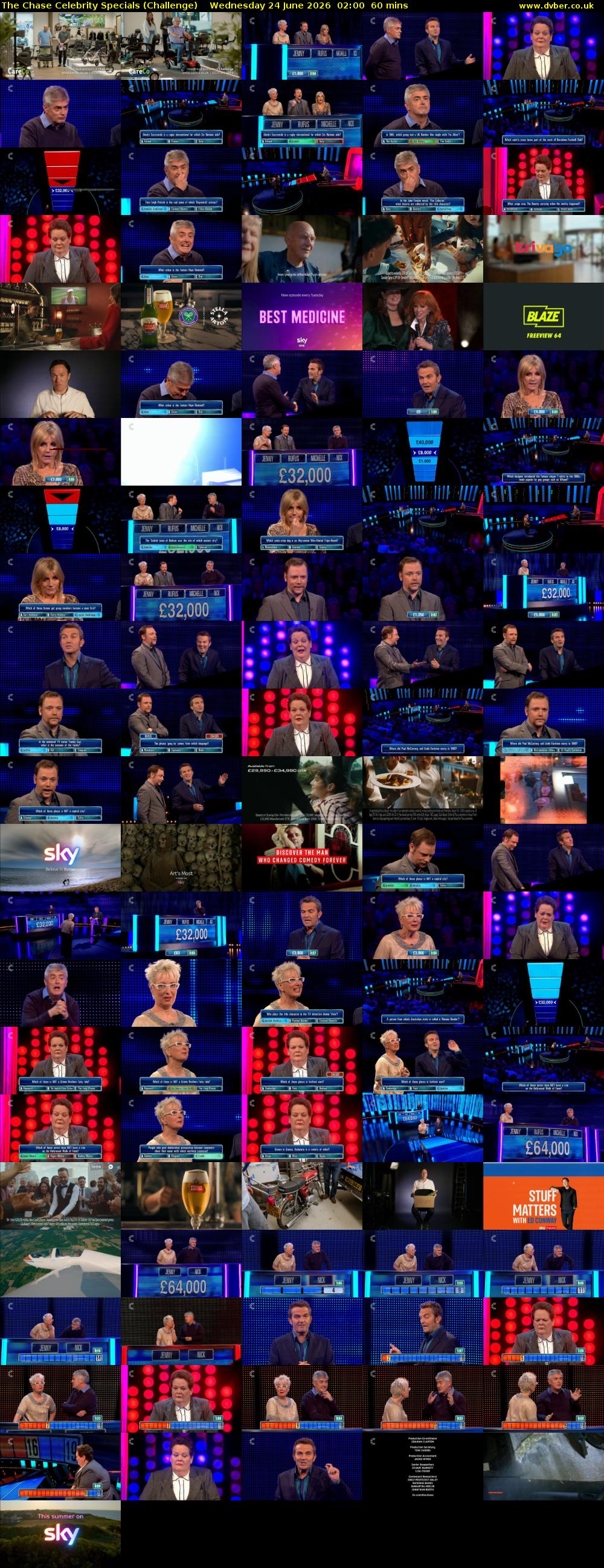 The Chase Celebrity Specials (Challenge) Wednesday 24 June 2026 02:00 - 03:00