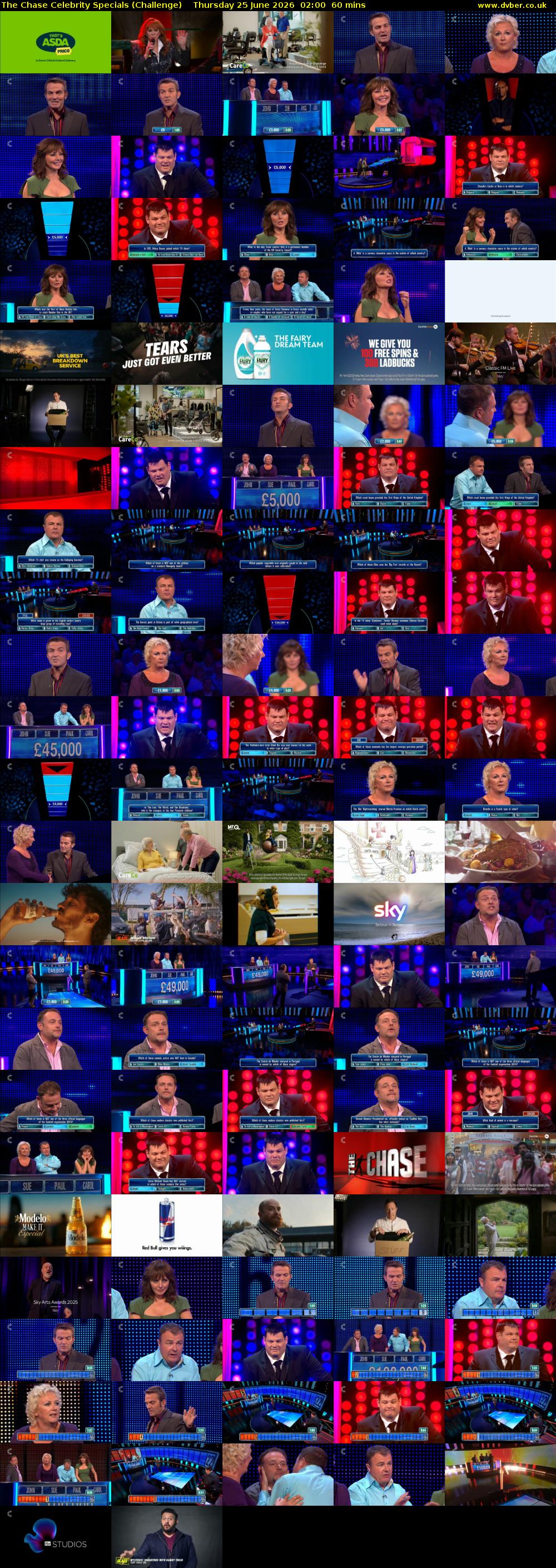 The Chase Celebrity Specials (Challenge) Thursday 25 June 2026 02:00 - 03:00