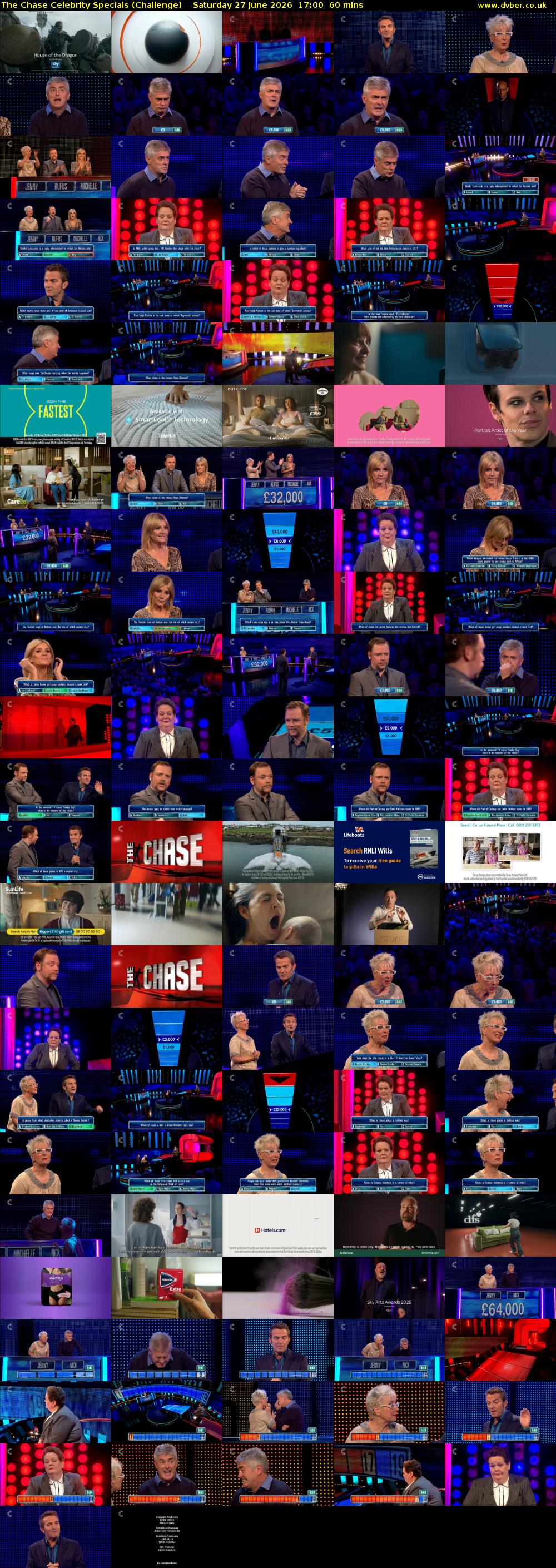 The Chase Celebrity Specials (Challenge) Saturday 27 June 2026 17:00 - 18:00