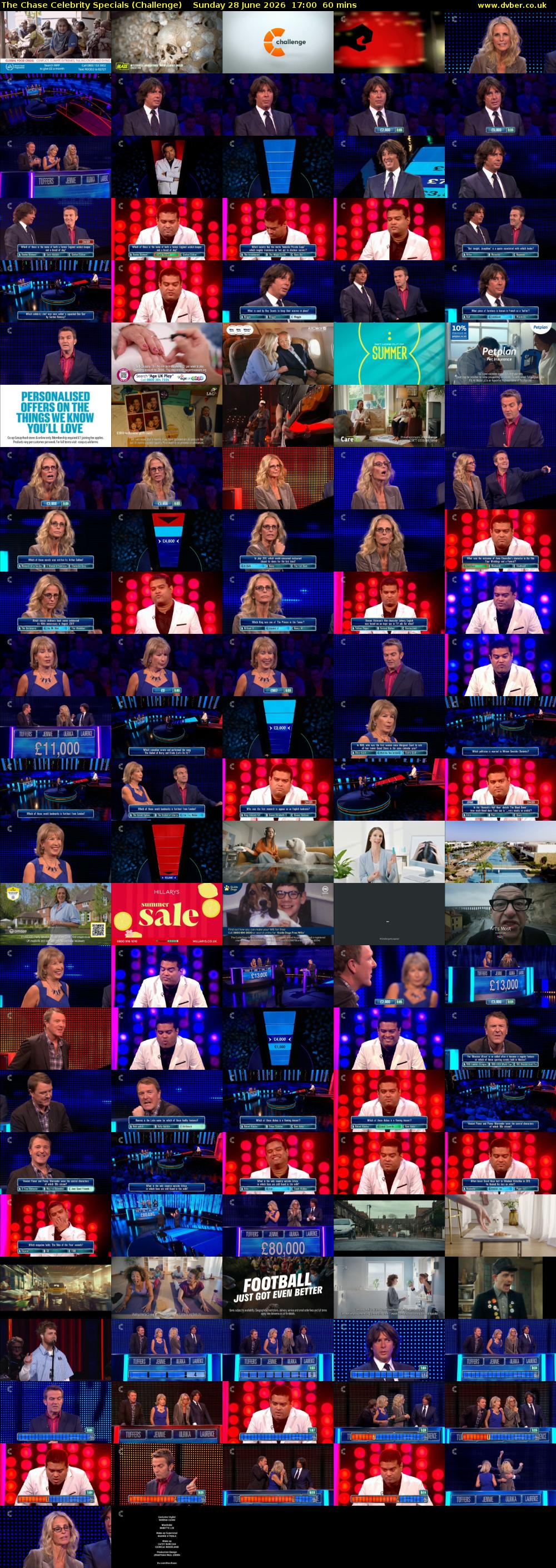 The Chase Celebrity Specials (Challenge) Sunday 28 June 2026 17:00 - 18:00