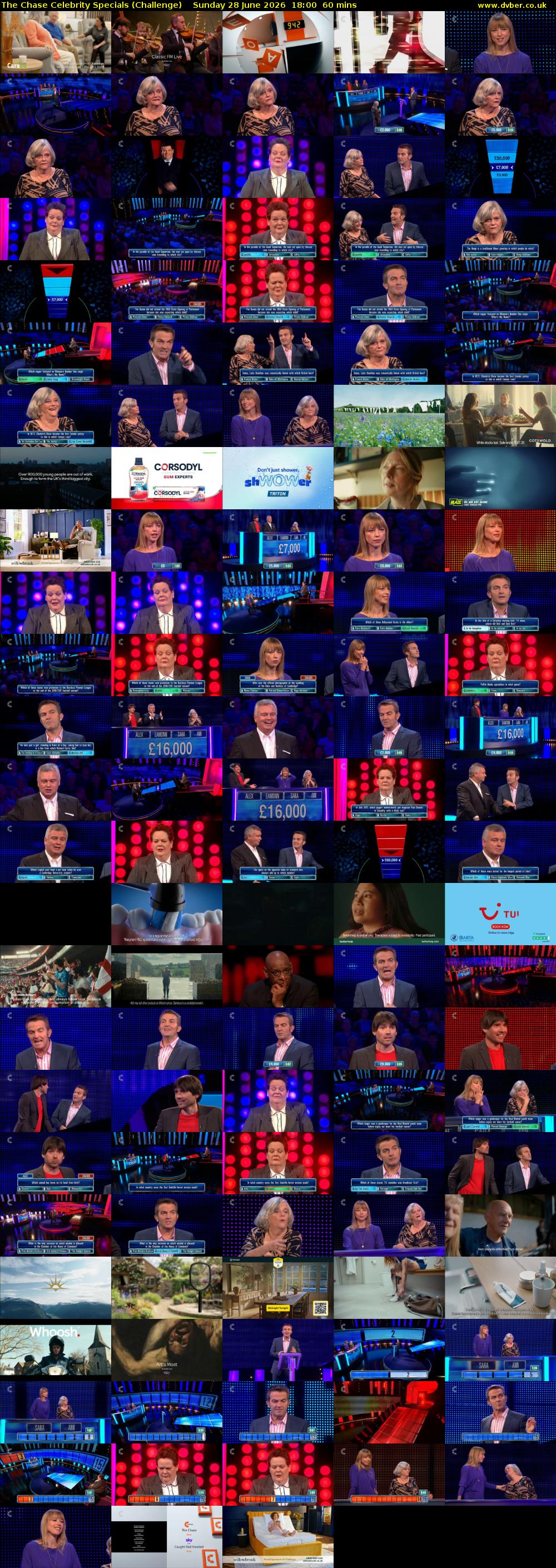 The Chase Celebrity Specials (Challenge) Sunday 28 June 2026 18:00 - 19:00