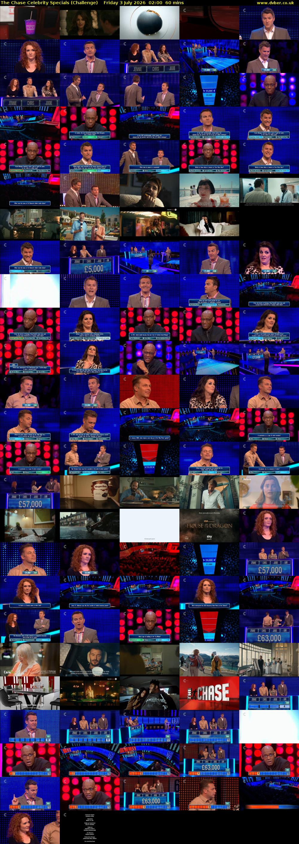 The Chase Celebrity Specials (Challenge) Friday 3 July 2026 02:00 - 03:00