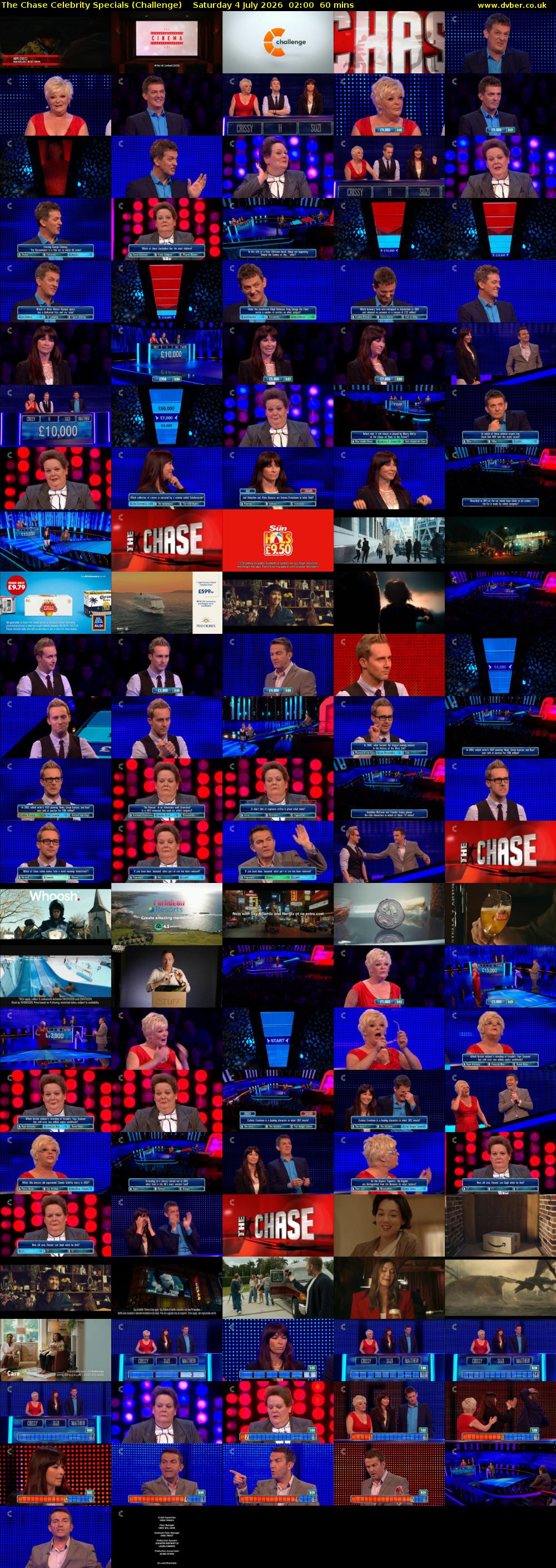 The Chase Celebrity Specials (Challenge) Saturday 4 July 2026 02:00 - 03:00