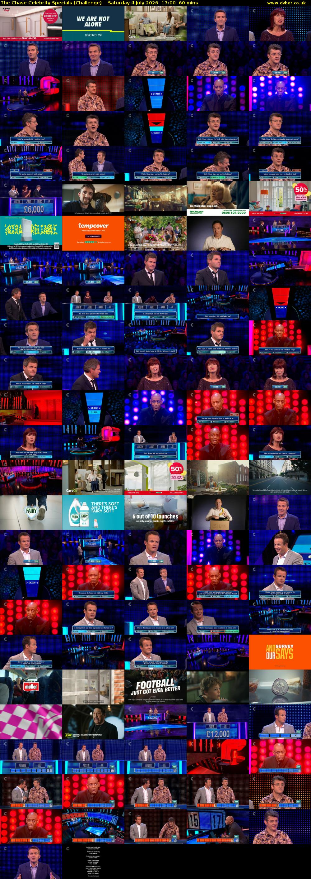 The Chase Celebrity Specials (Challenge) Saturday 4 July 2026 17:00 - 18:00