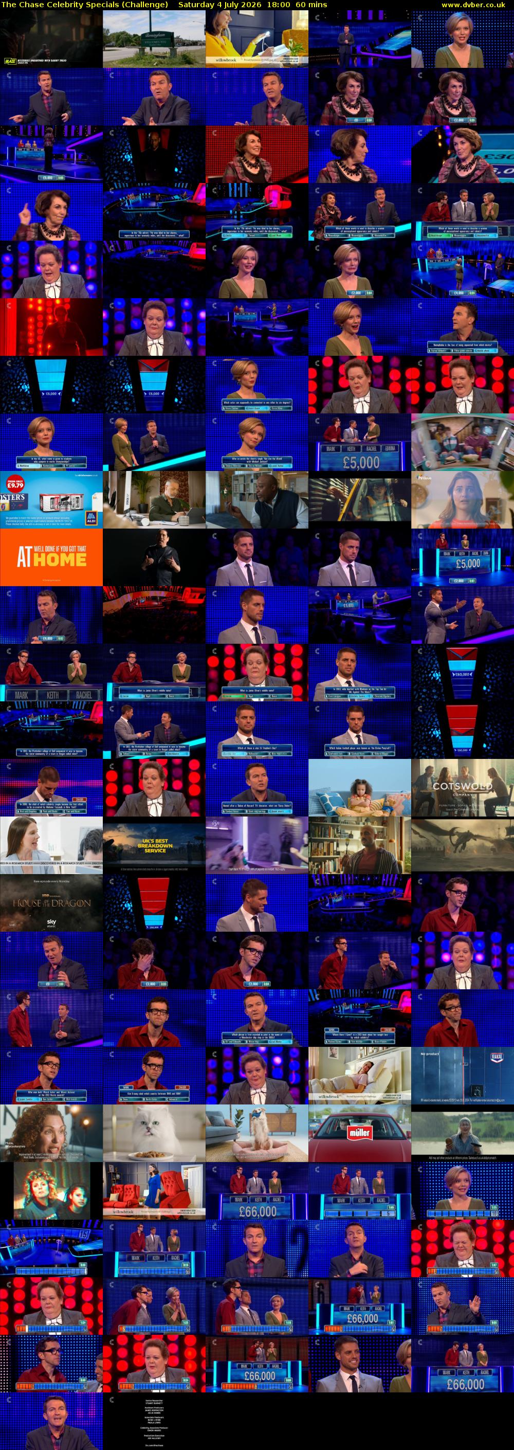 The Chase Celebrity Specials (Challenge) Saturday 4 July 2026 18:00 - 19:00