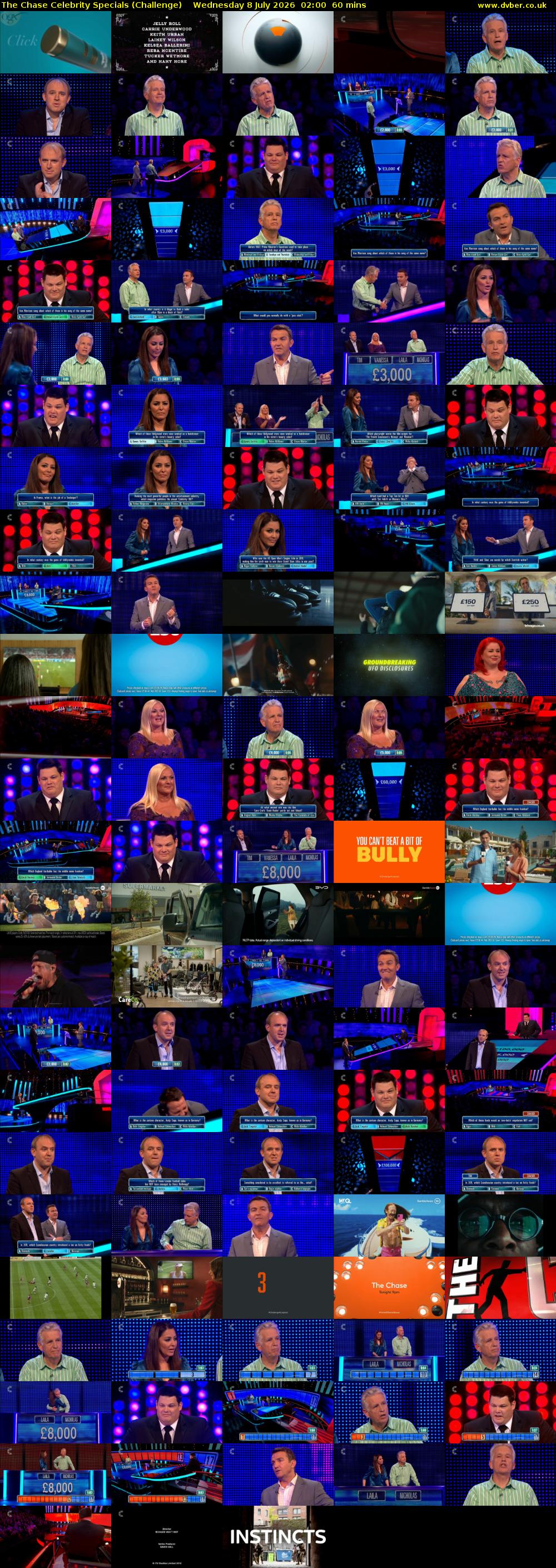 The Chase Celebrity Specials (Challenge) Wednesday 8 July 2026 02:00 - 03:00
