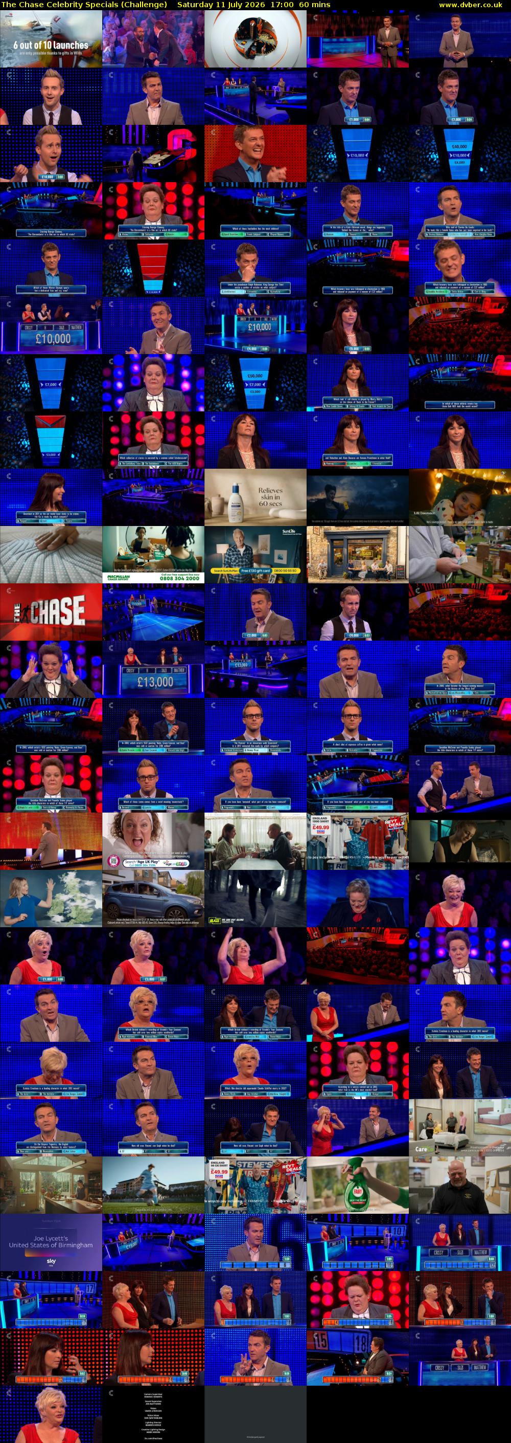 The Chase Celebrity Specials (Challenge) Saturday 11 July 2026 17:00 - 18:00