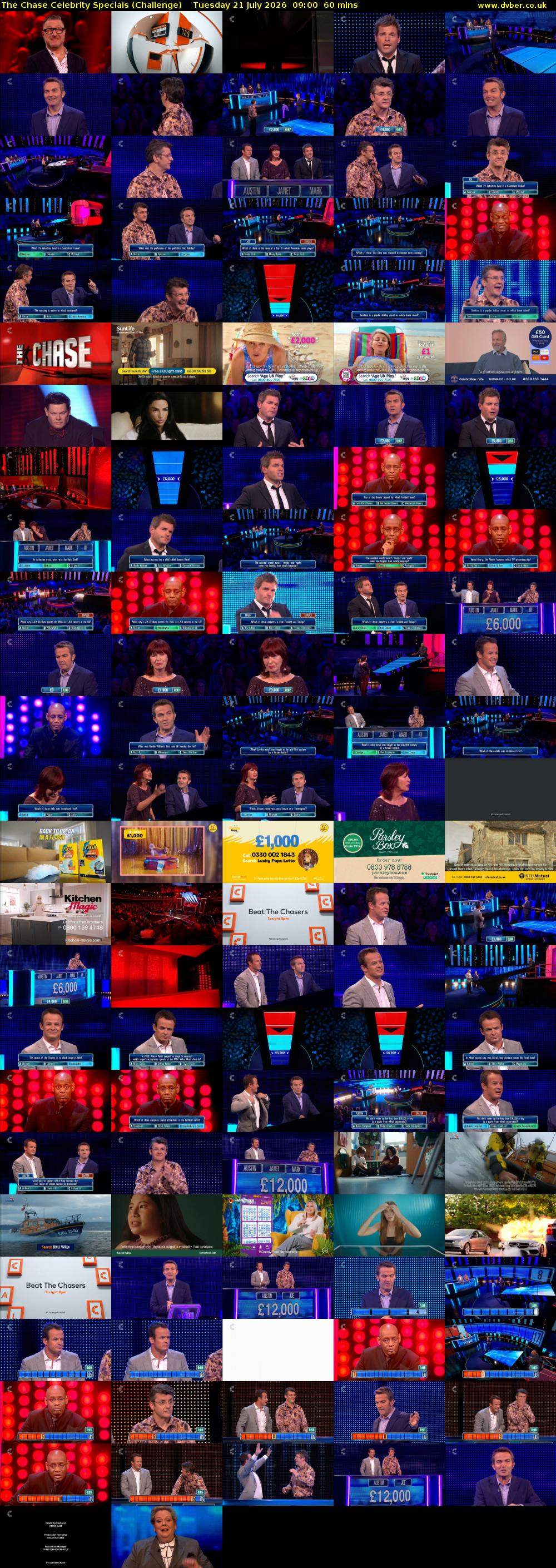The Chase Celebrity Specials (Challenge) Tuesday 21 July 2026 09:00 - 10:00