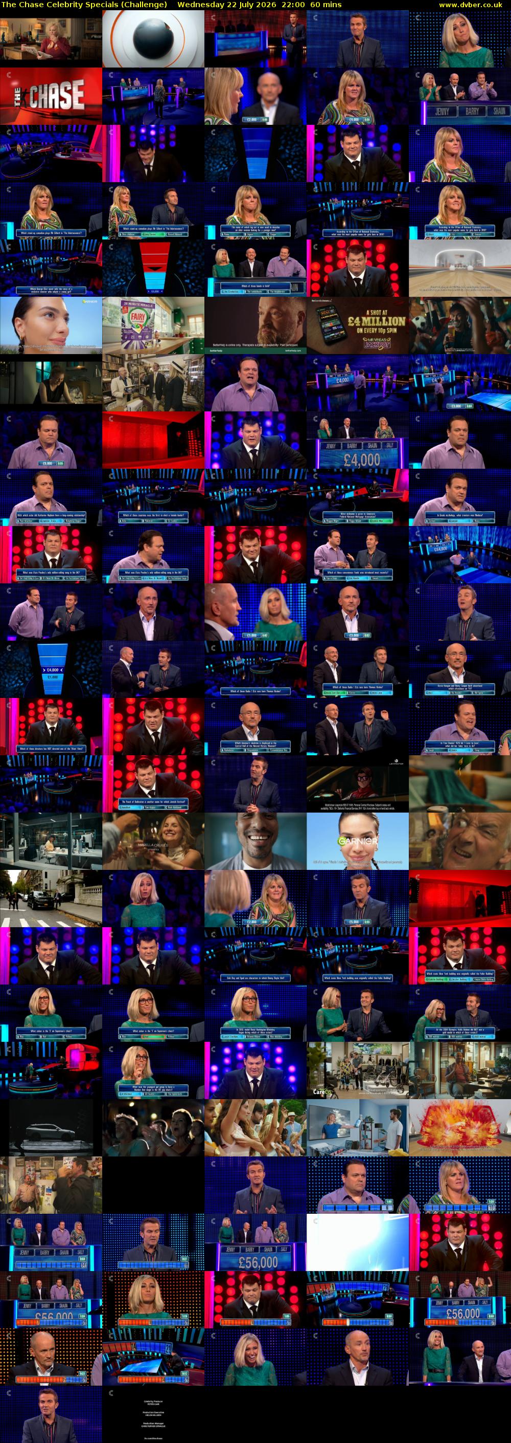 The Chase Celebrity Specials (Challenge) Wednesday 22 July 2026 22:00 - 23:00