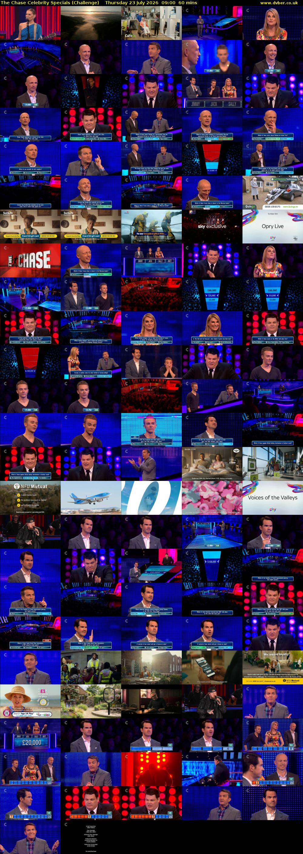 The Chase Celebrity Specials (Challenge) Thursday 23 July 2026 09:00 - 10:00