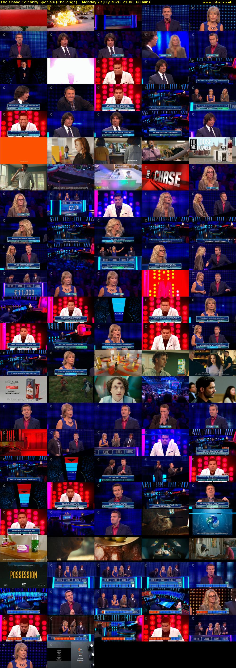 The Chase Celebrity Specials (Challenge) Monday 27 July 2026 22:00 - 23:00