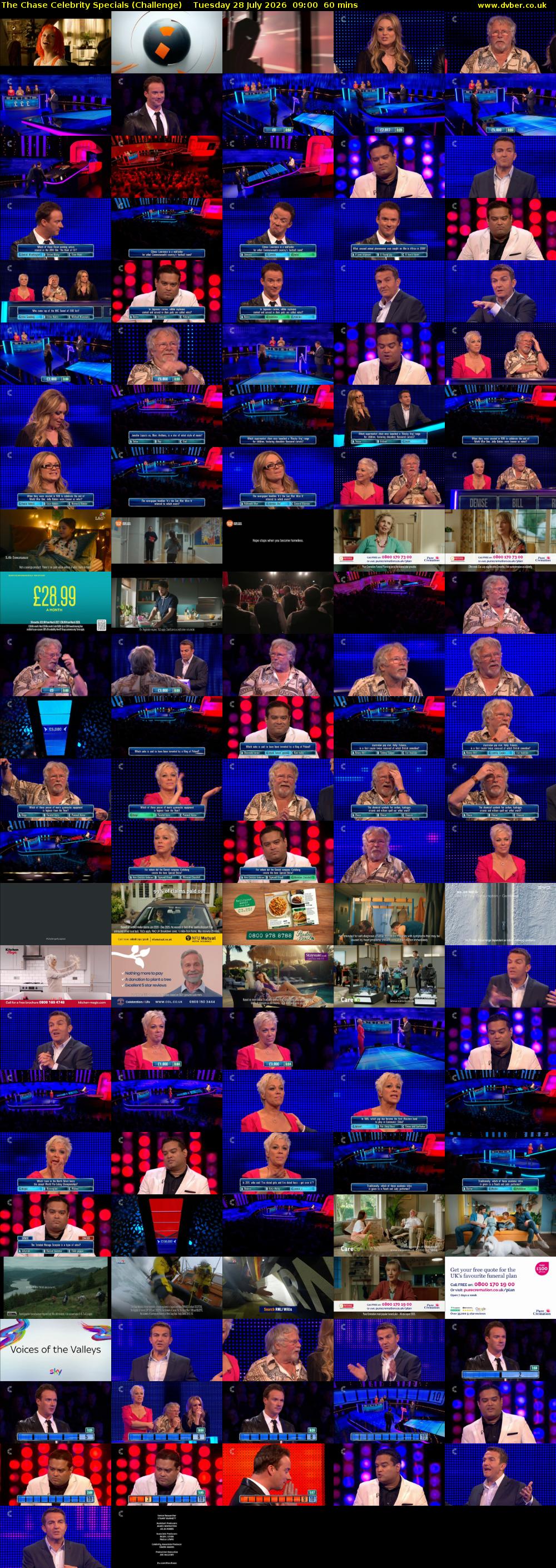 The Chase Celebrity Specials (Challenge) Tuesday 28 July 2026 09:00 - 10:00