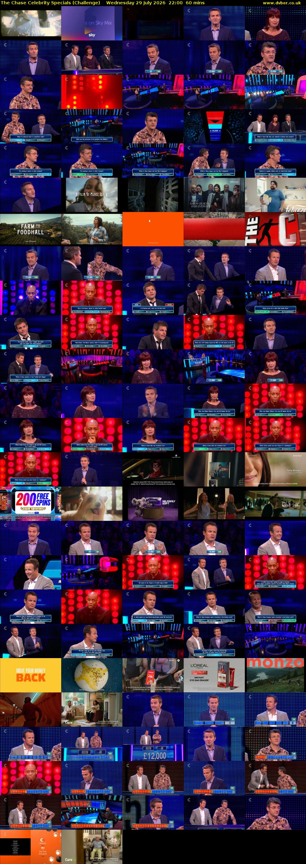 The Chase Celebrity Specials (Challenge) Wednesday 29 July 2026 22:00 - 23:00